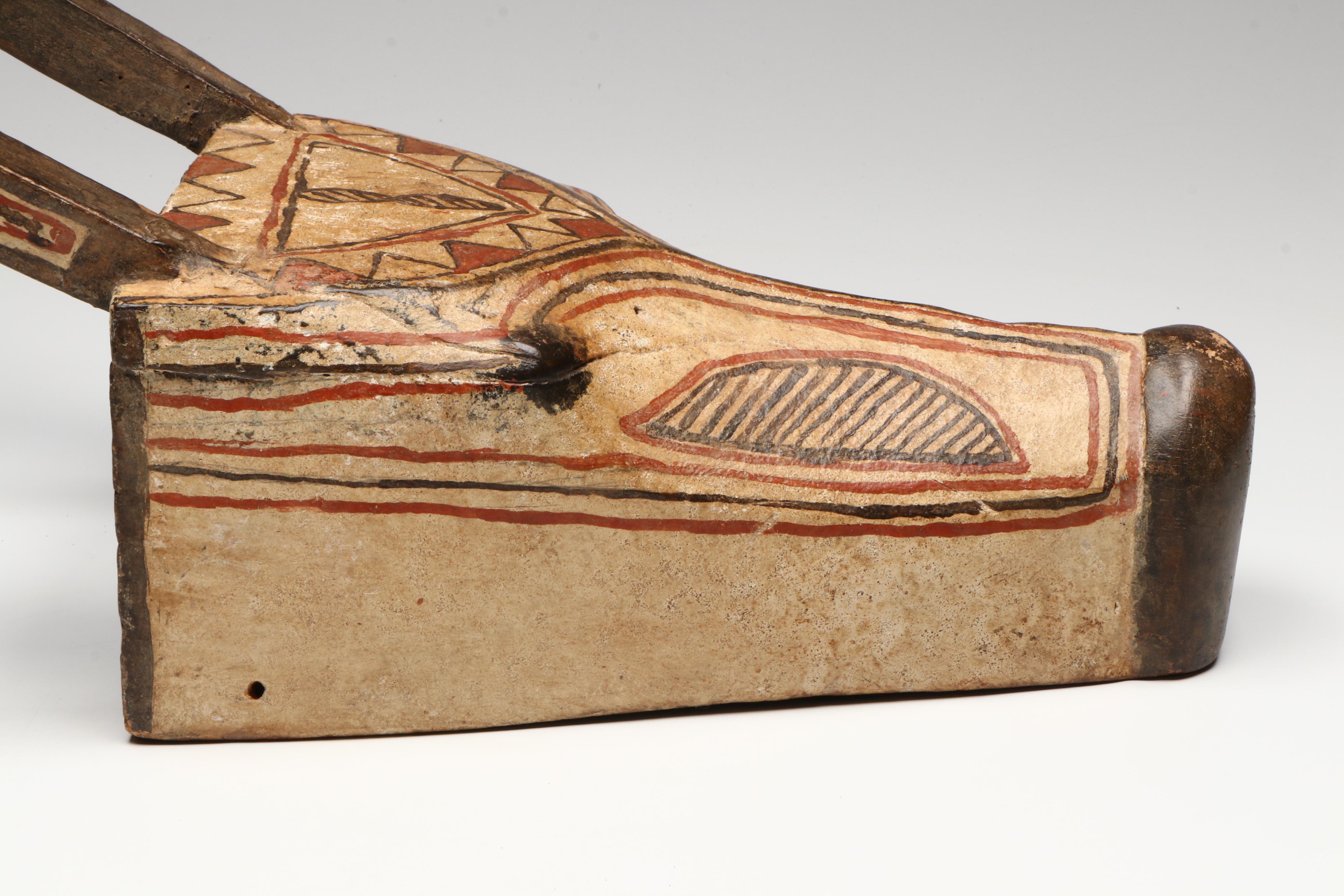 West African Bobo Style "Kobe" Antelope Carved Wood Wall Mask