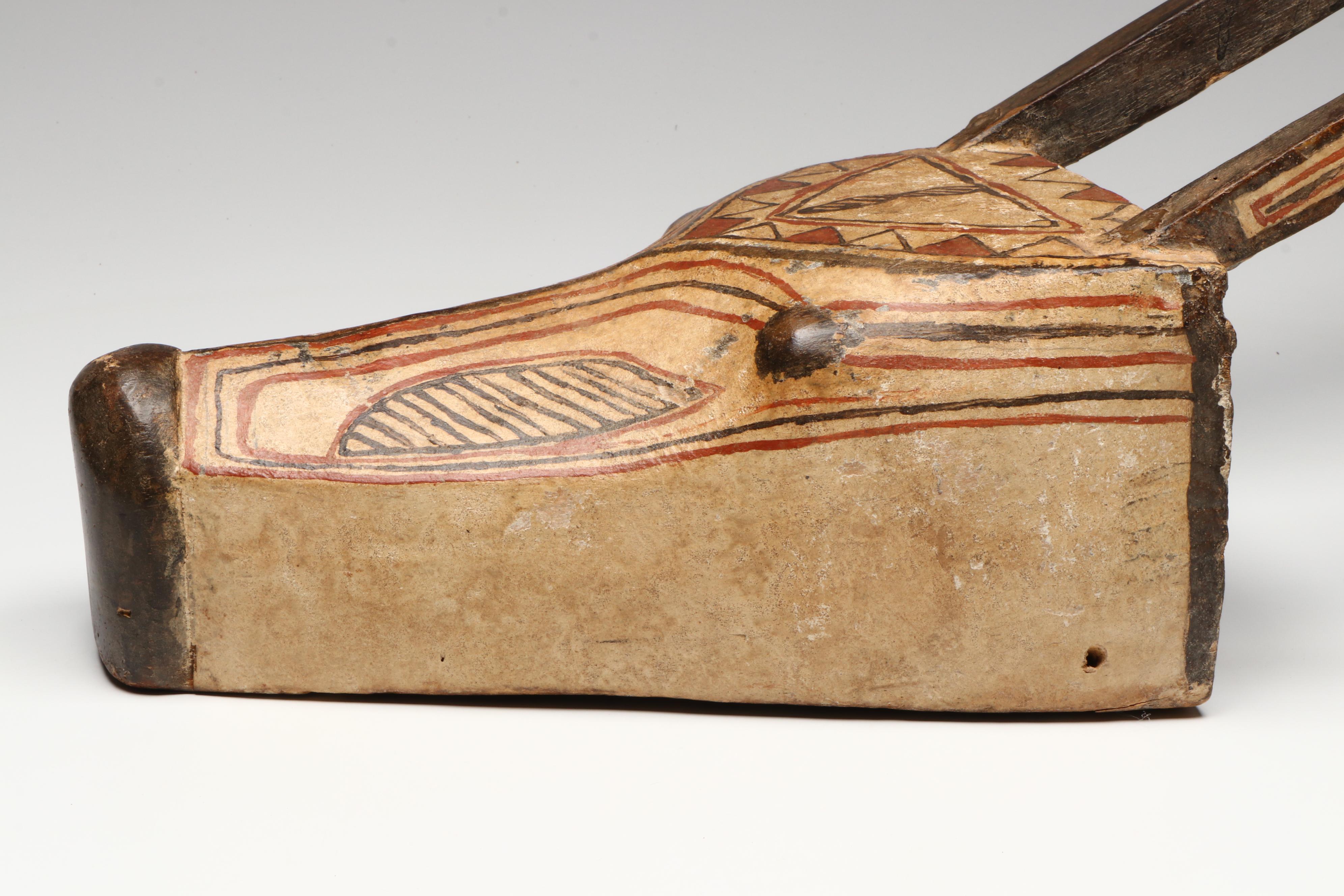 West African Bobo Style "Kobe" Antelope Carved Wood Wall Mask