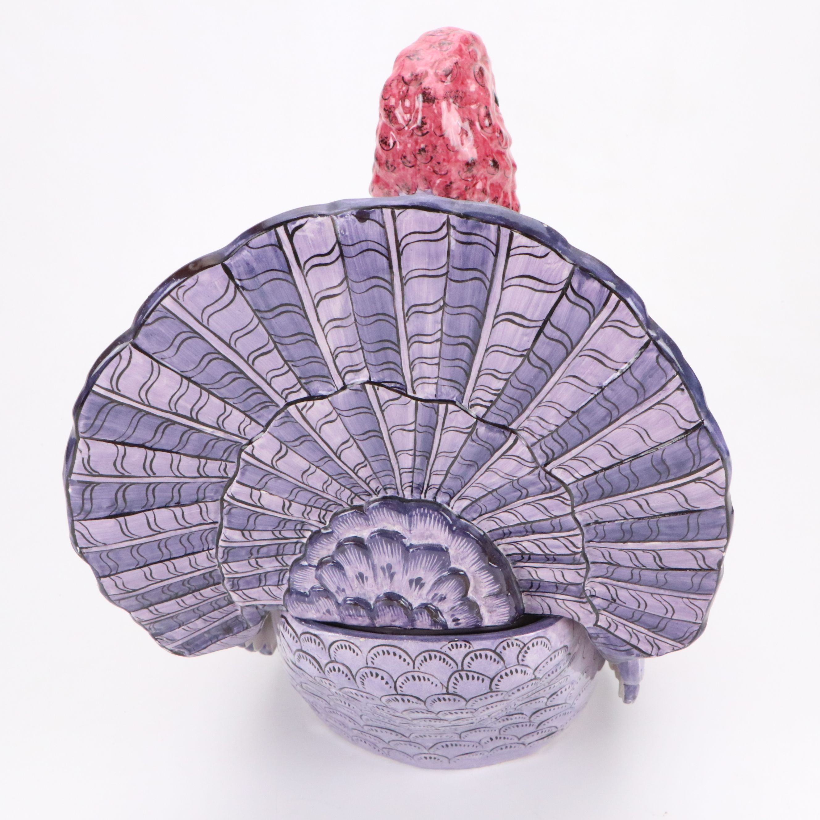 French Hand-Painted Ceramic Figural Turkey Jar