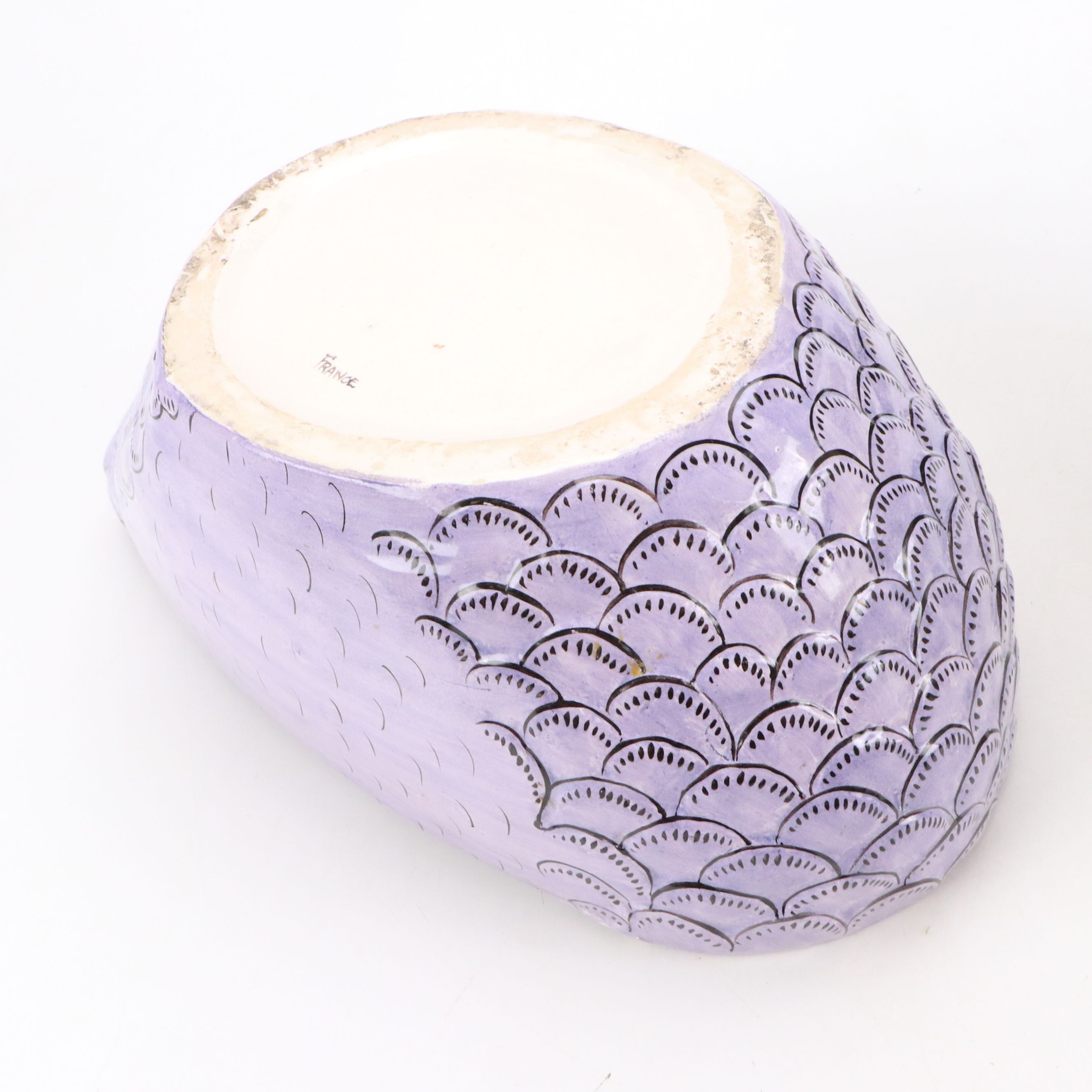 French Hand-Painted Ceramic Figural Turkey Jar