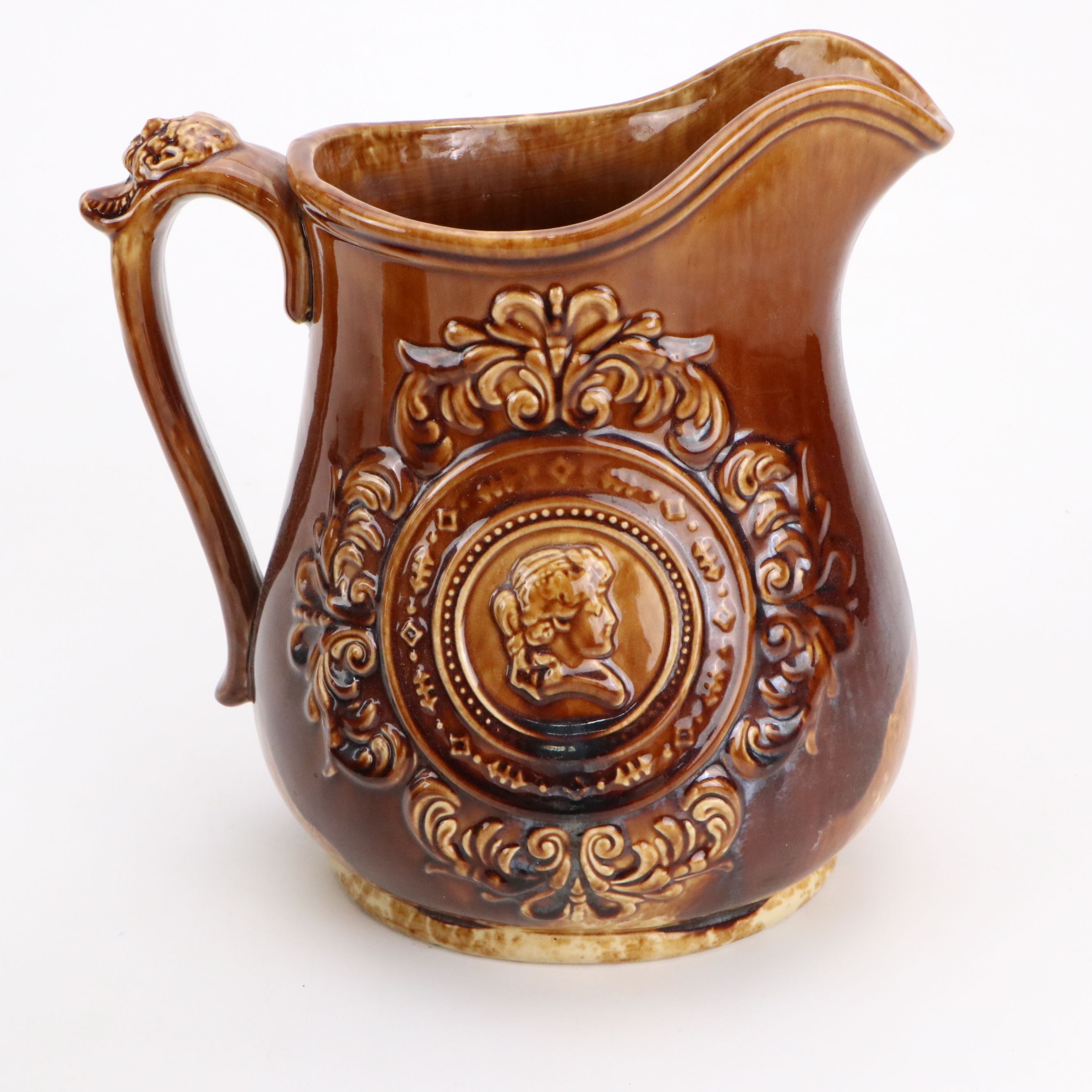 Bennington Rockinham Ceramic Pitchers and Brown Ware Toby Jug Pitcher