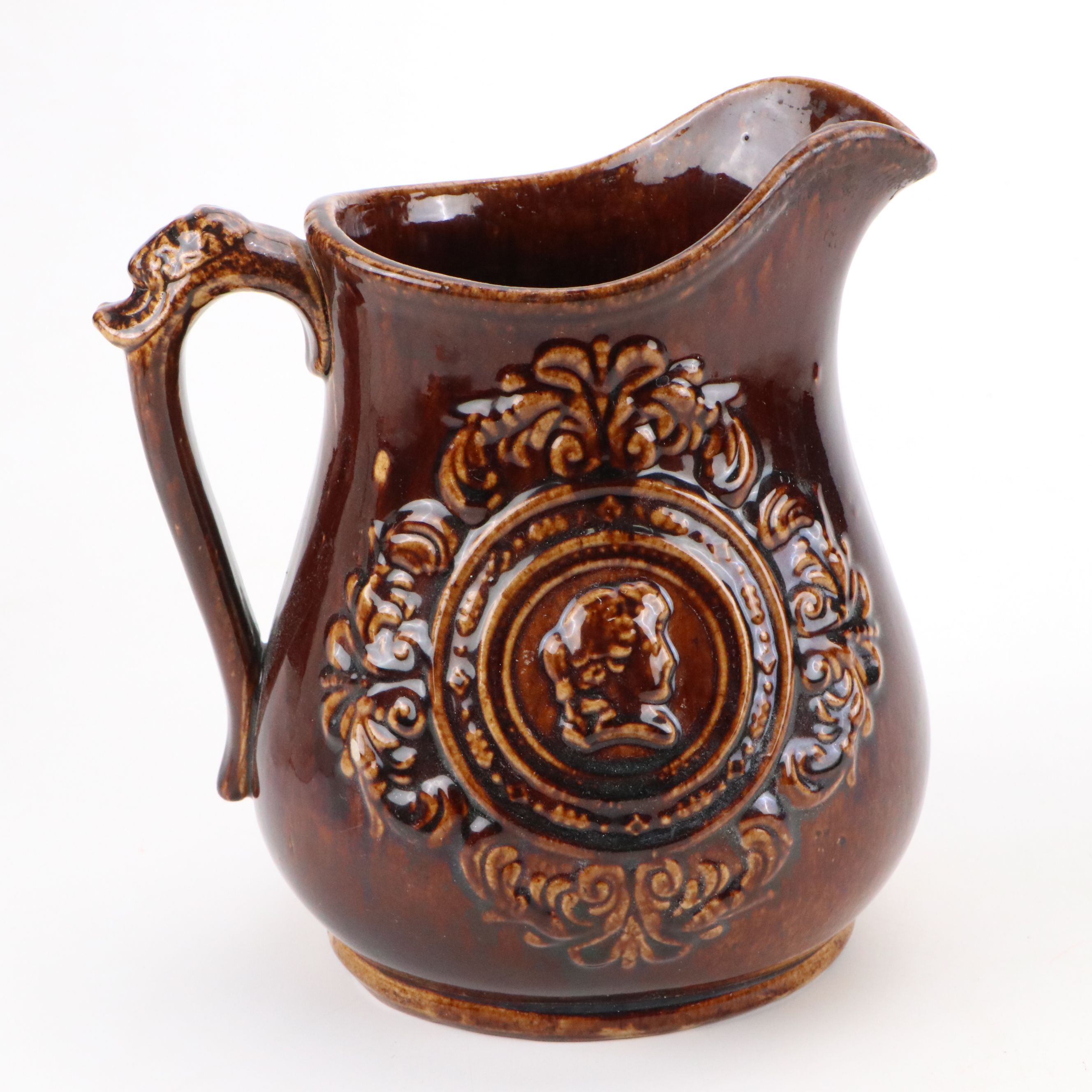 Bennington Rockinham Ceramic Pitchers and Brown Ware Toby Jug Pitcher
