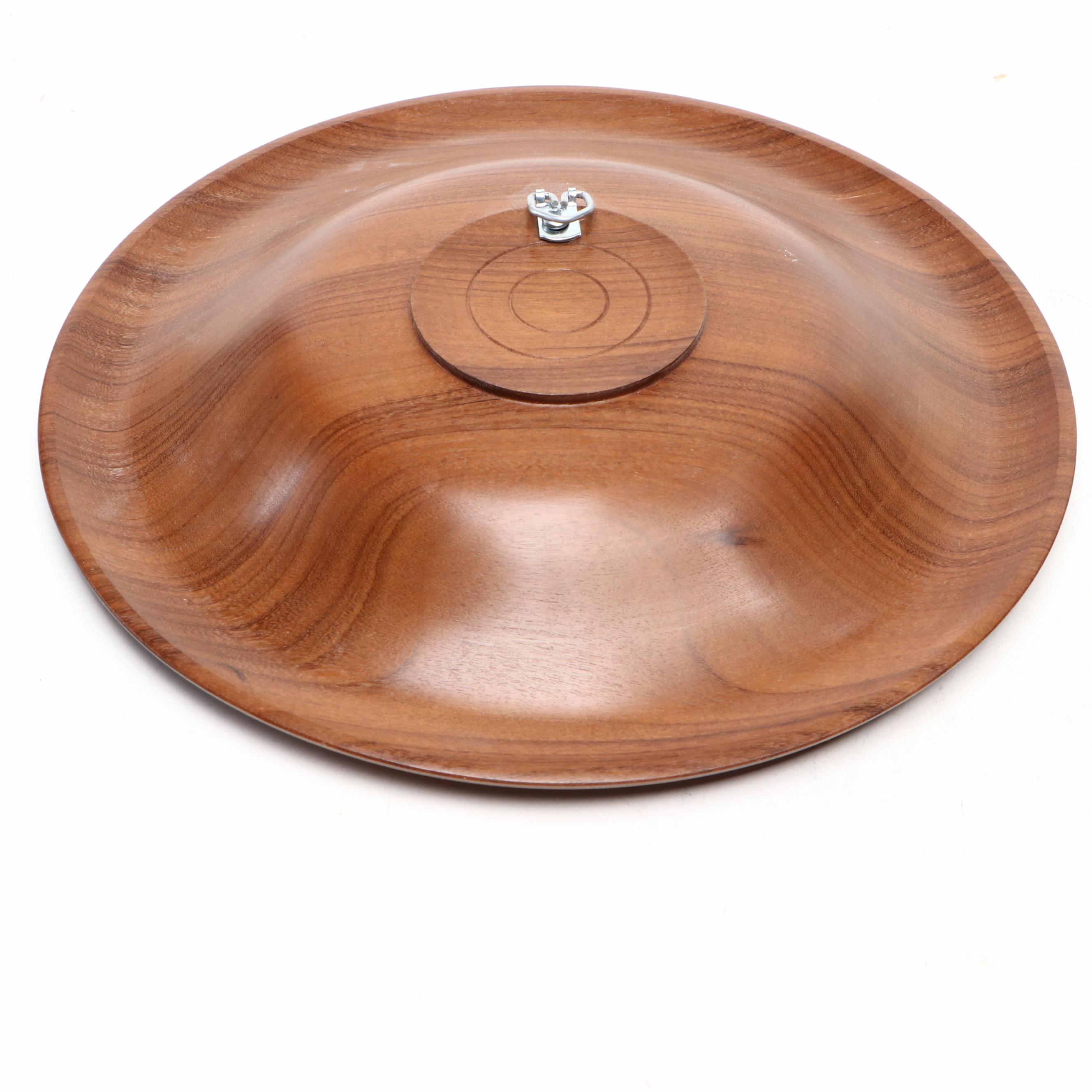 Artist Signed Painted Wooden Hanging Bowl and Natural Edge Wooden Painted Bowl