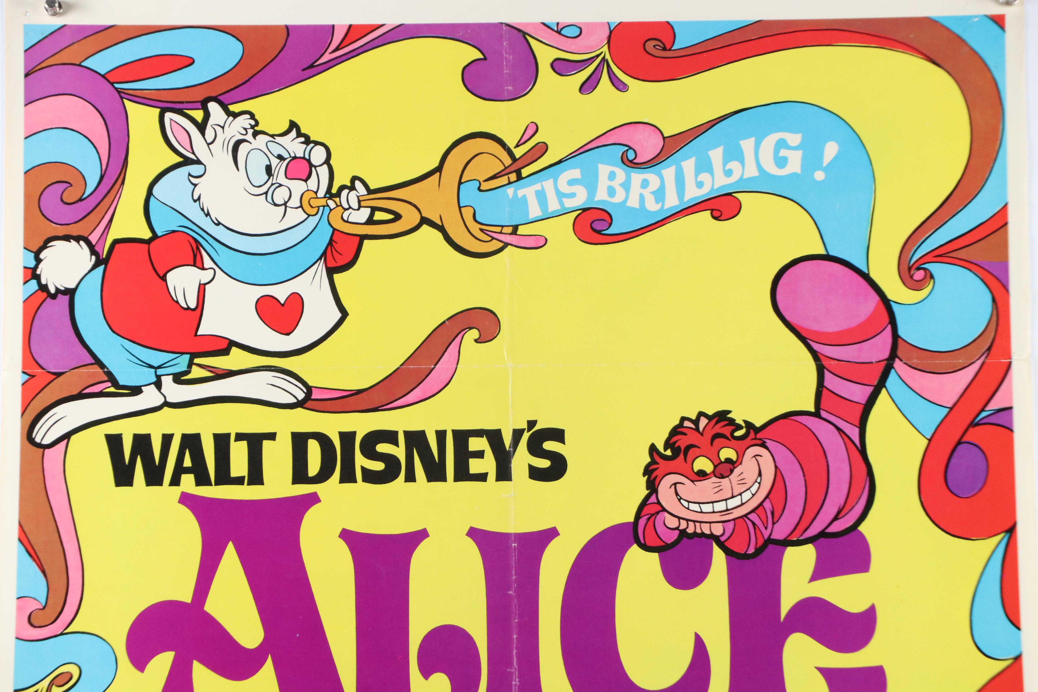 Disney Offset Lithograph Movie Posters "Alice in Wonderland" and "Toy Story"