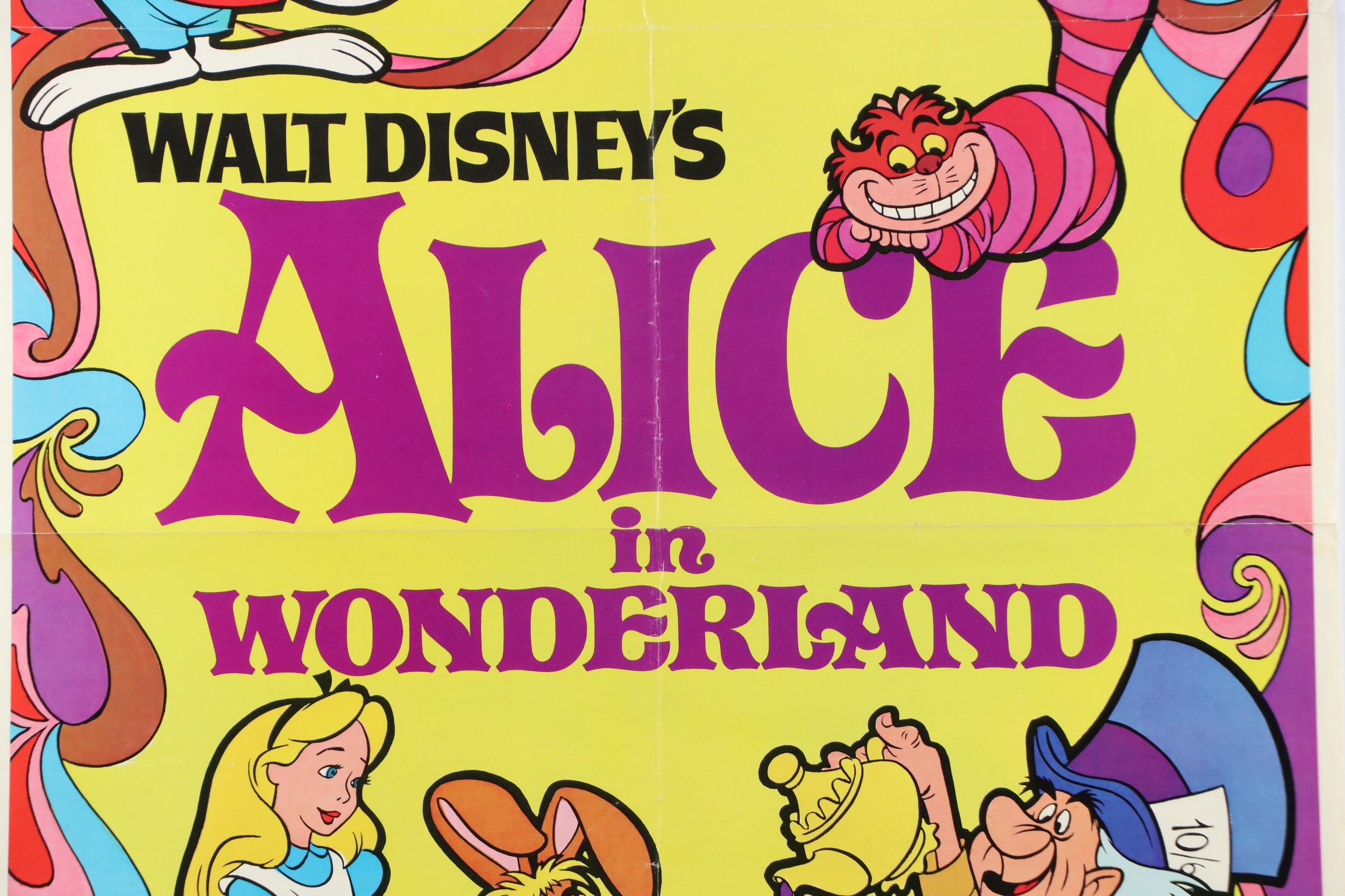 Disney Offset Lithograph Movie Posters "Alice in Wonderland" and "Toy Story"