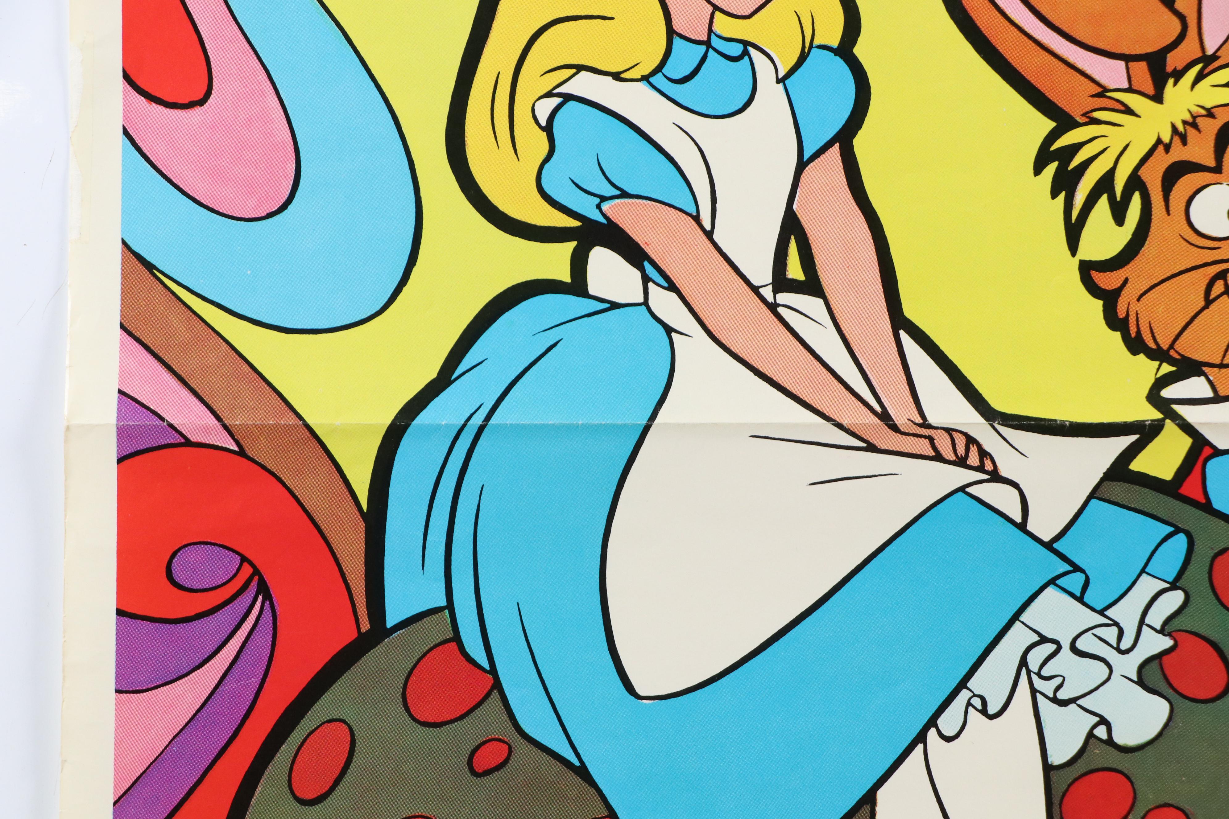 Disney Offset Lithograph Movie Posters "Alice in Wonderland" and "Toy Story"