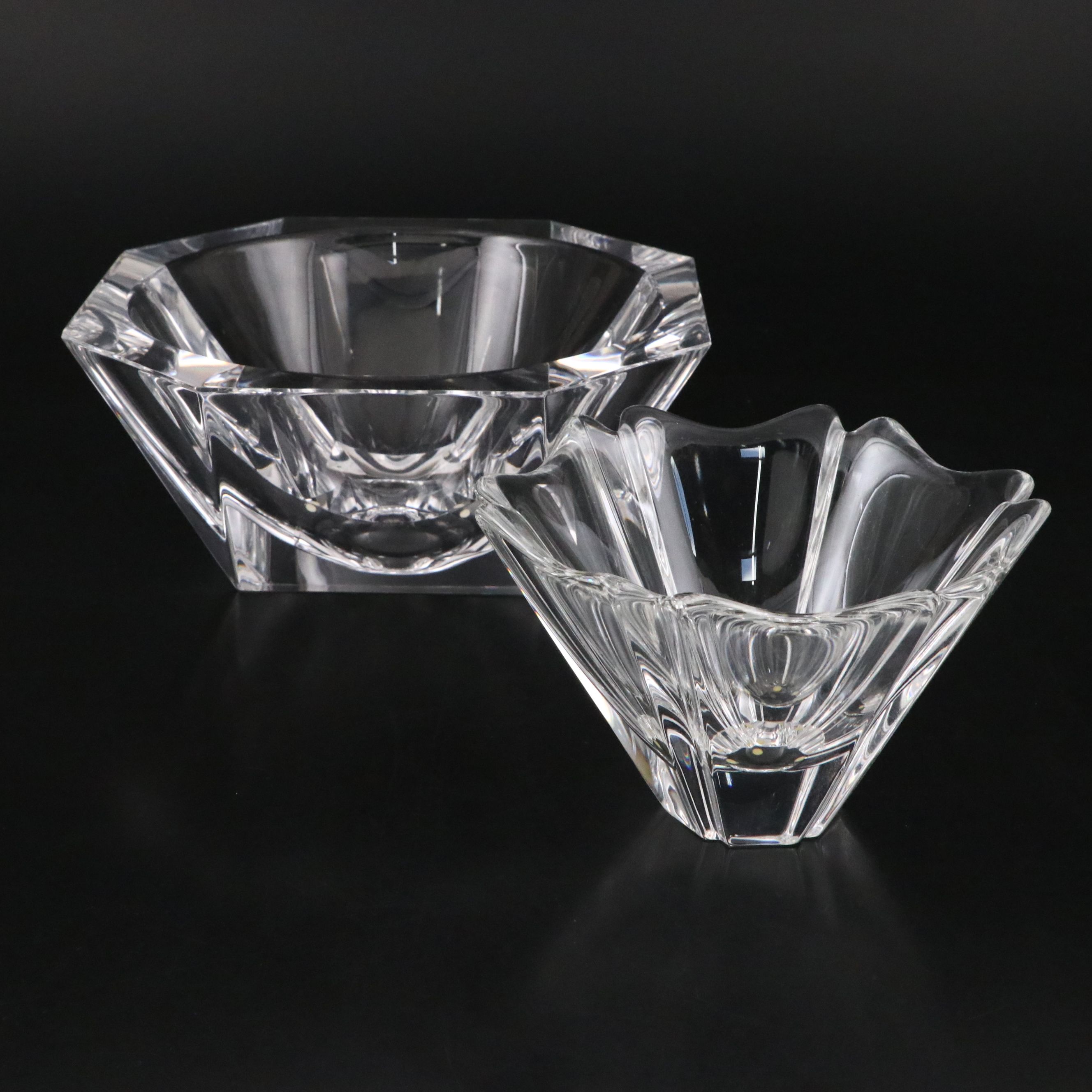 Orrefors "Orion" and "Odyssey" Crystal Bowls