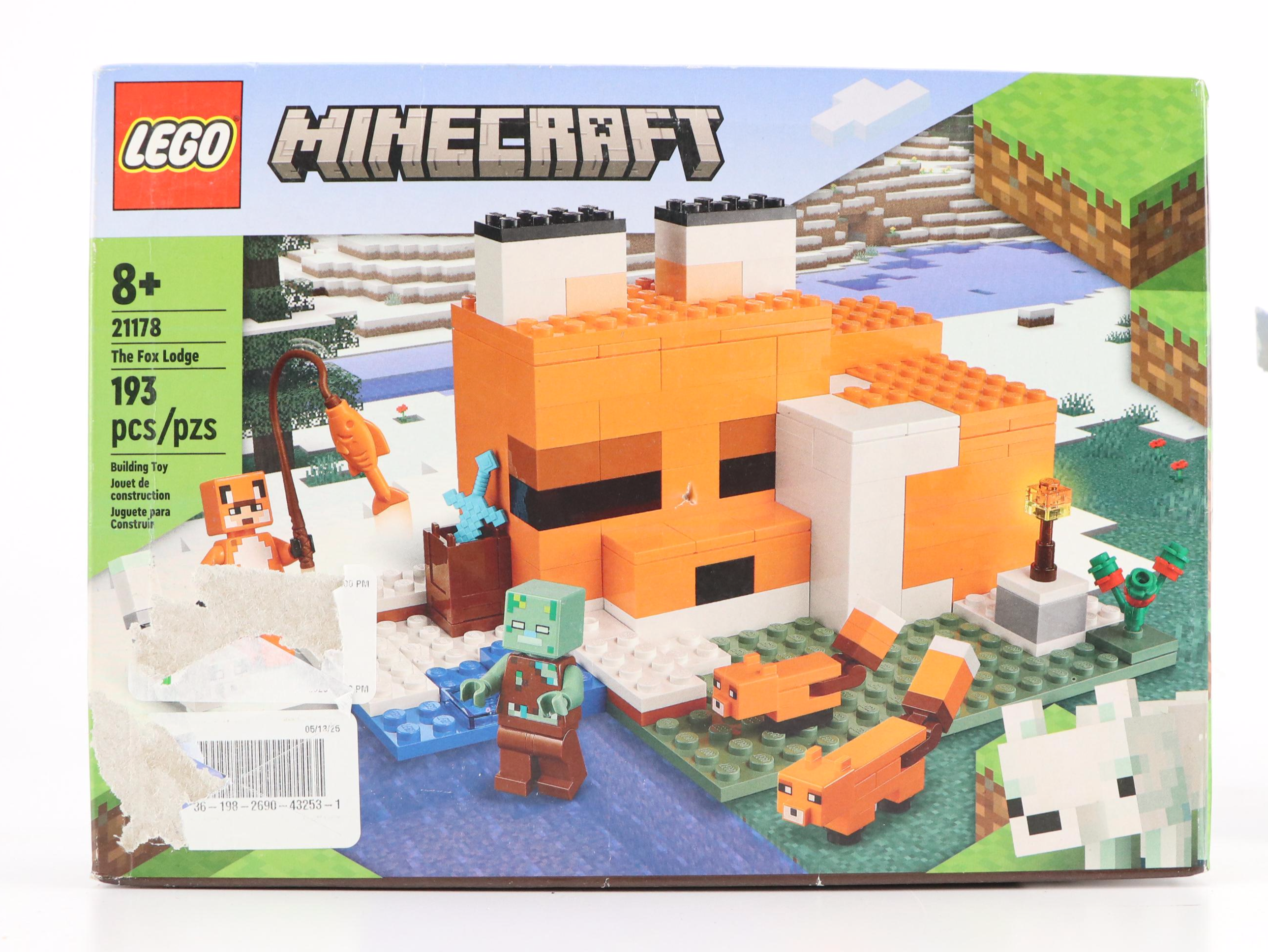 LEGO Minecraft "Horse Stable," "The Fox Lodge," and "The Dungeon" Building Sets
