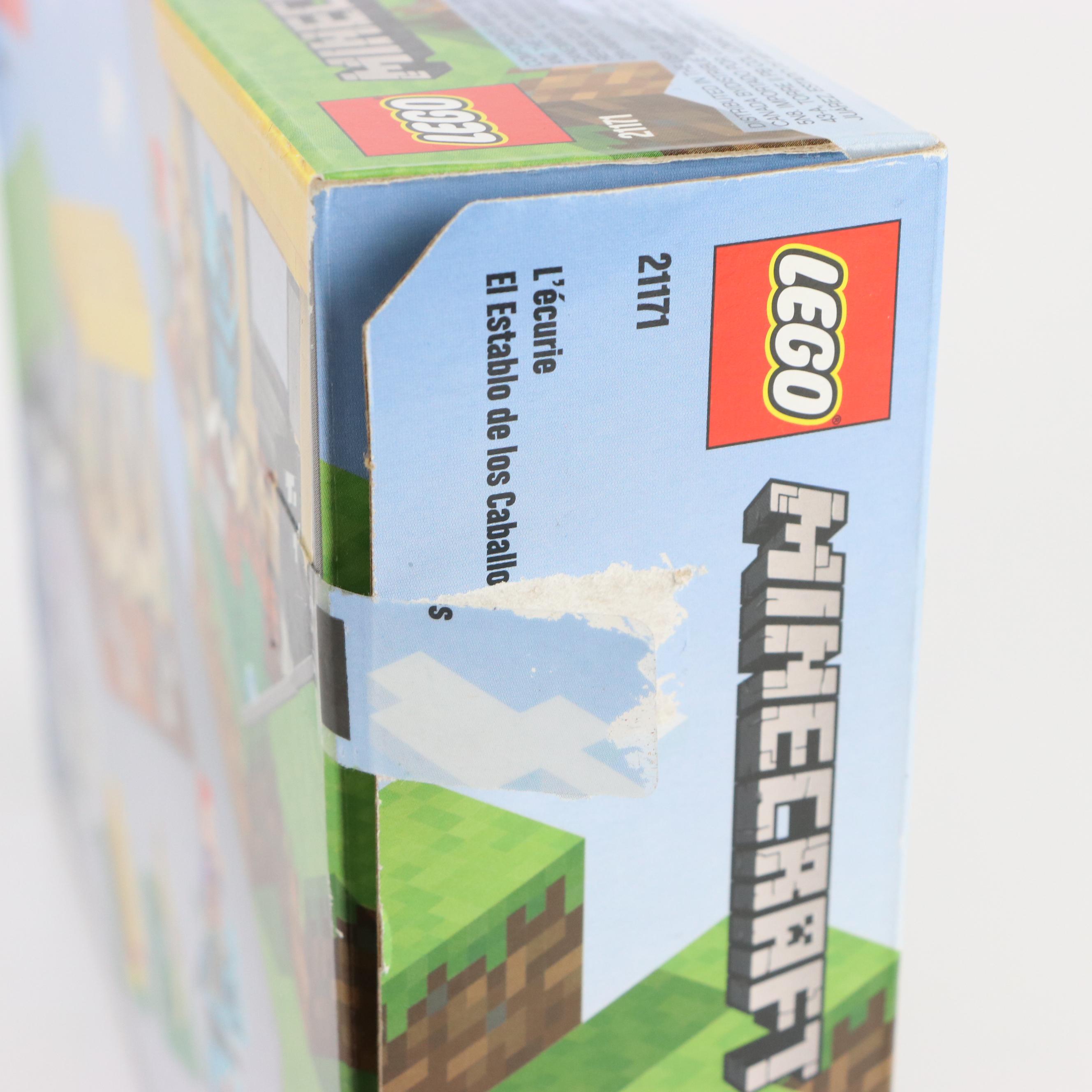 LEGO Minecraft "Horse Stable," "The Fox Lodge," and "The Dungeon" Building Sets
