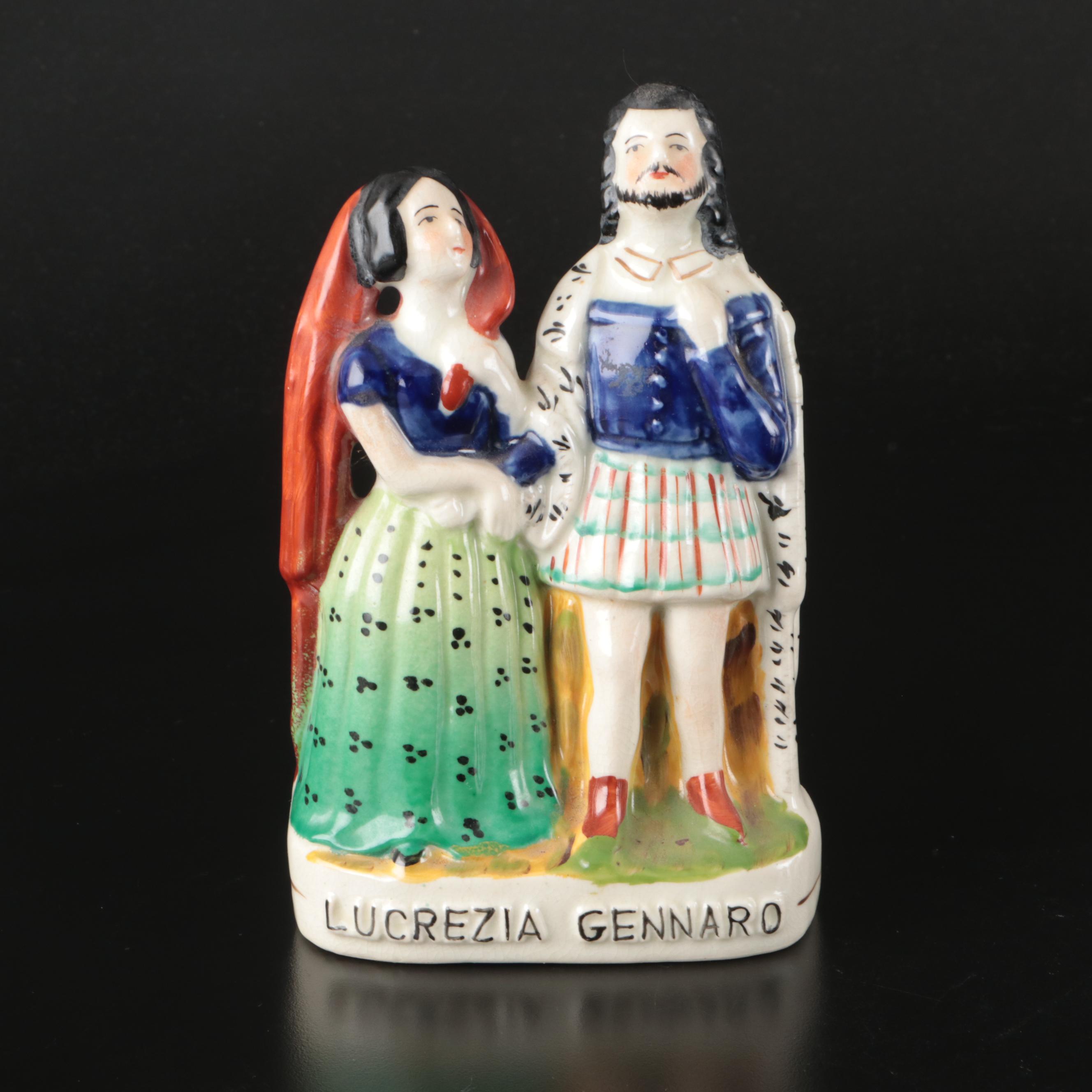 "Lucrezia Gennaro" Man & Woman, Swan, and Girl with Bird Ceramic Figures