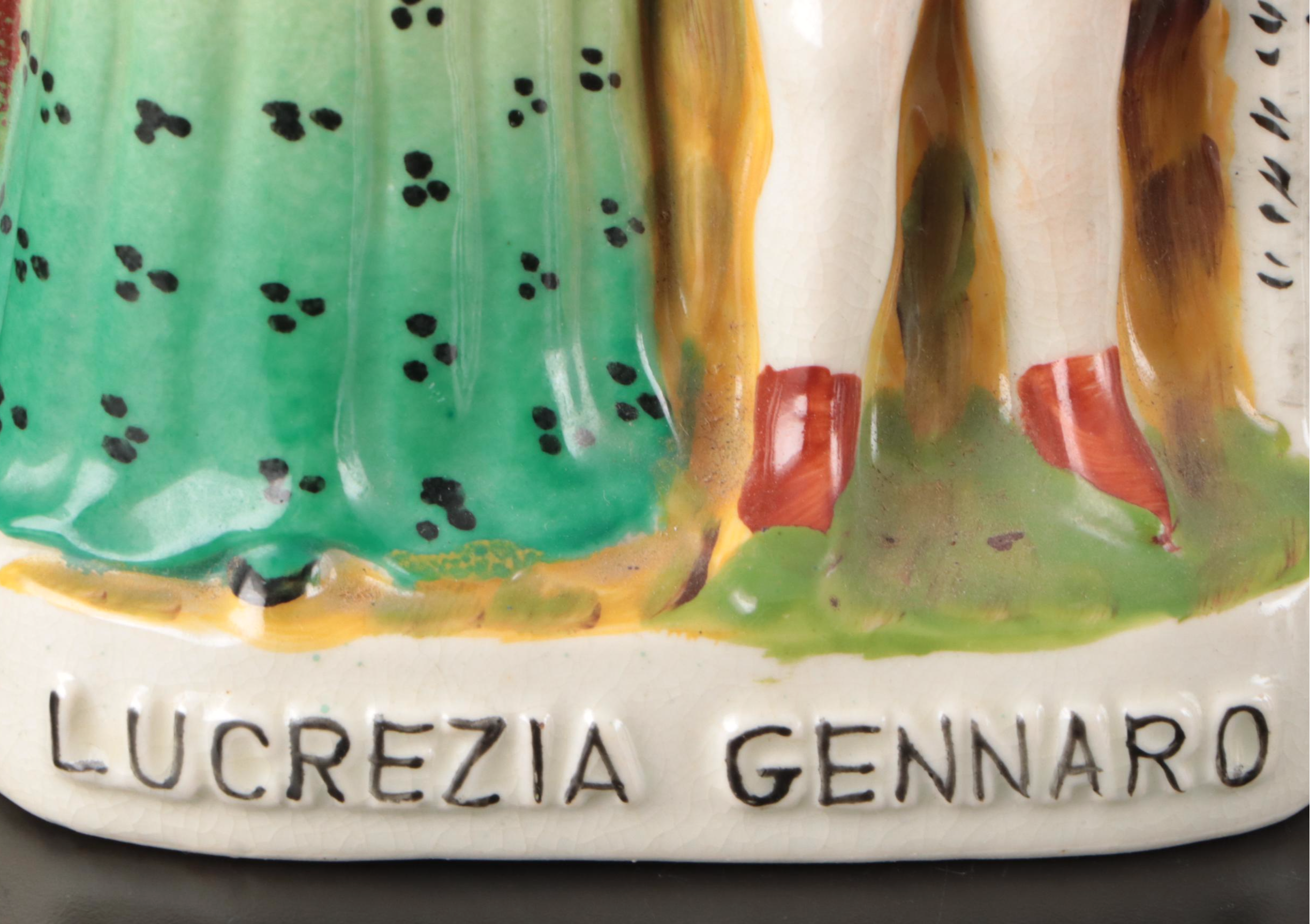 "Lucrezia Gennaro" Man & Woman, Swan, and Girl with Bird Ceramic Figures