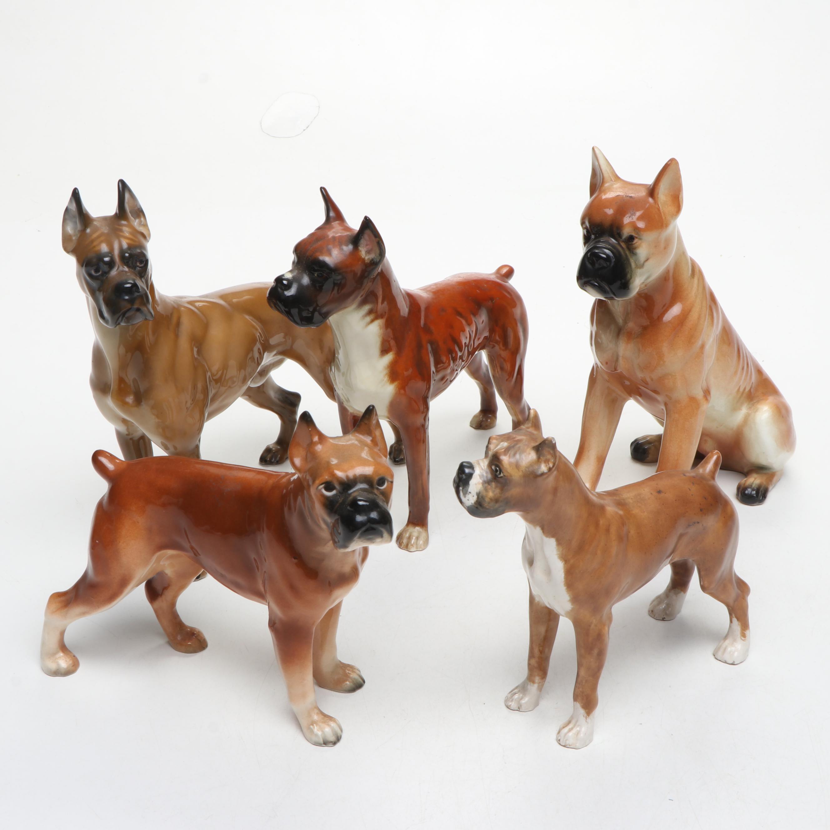Goebel, Rosenthal and Other Porcelain Boxer Dog Figurines