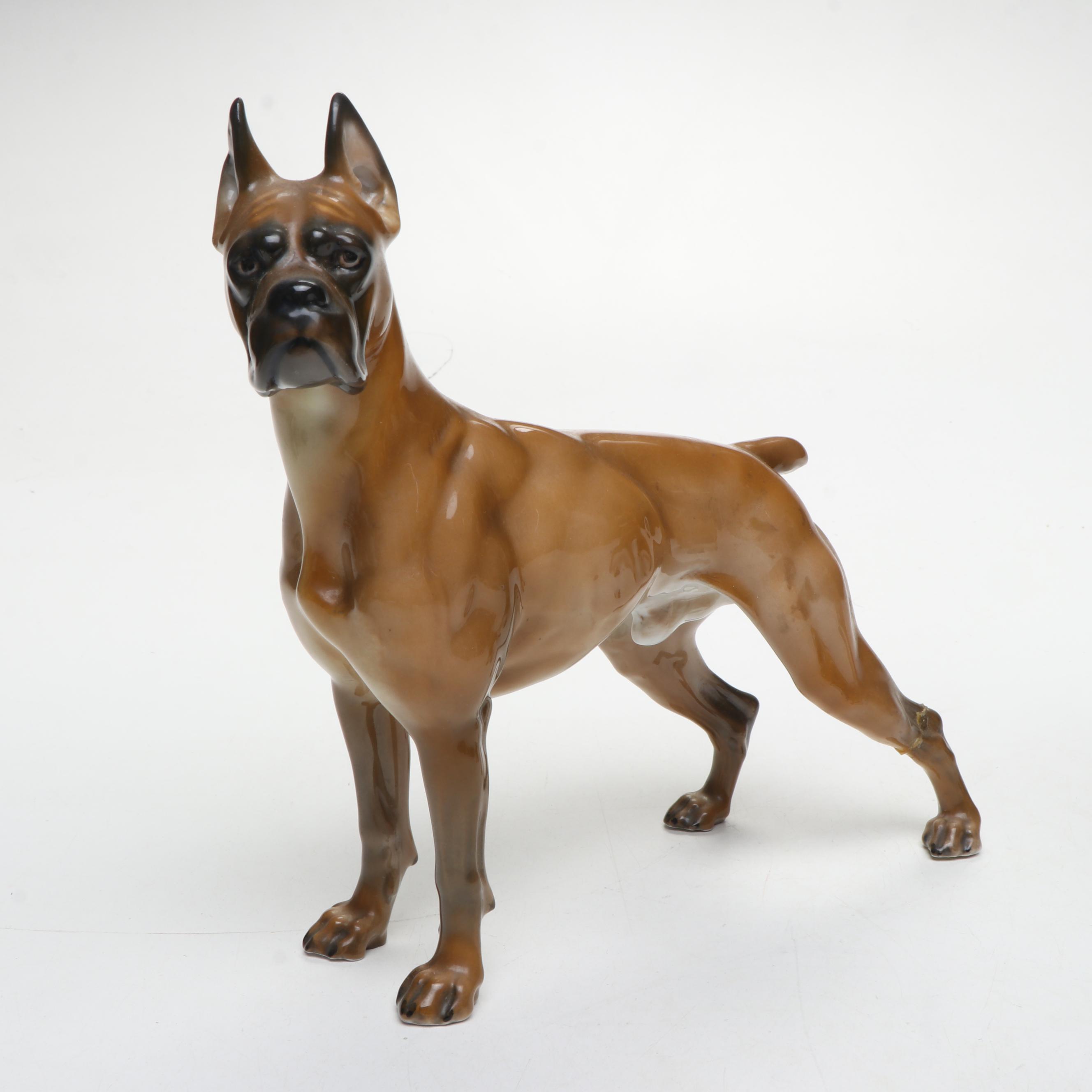Goebel, Rosenthal and Other Porcelain Boxer Dog Figurines