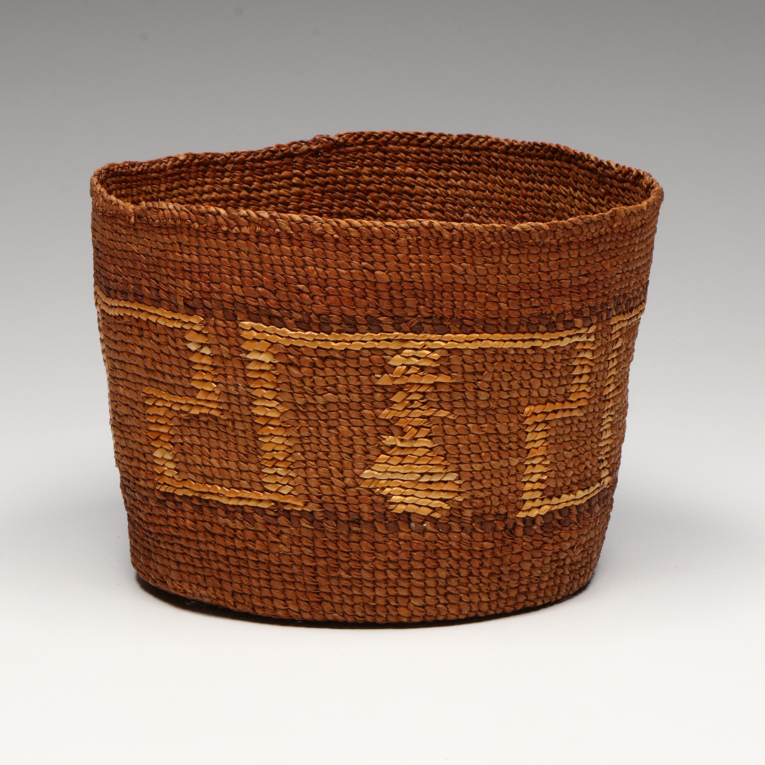 Indigenous Pacific Northwest Coast Twined Basket