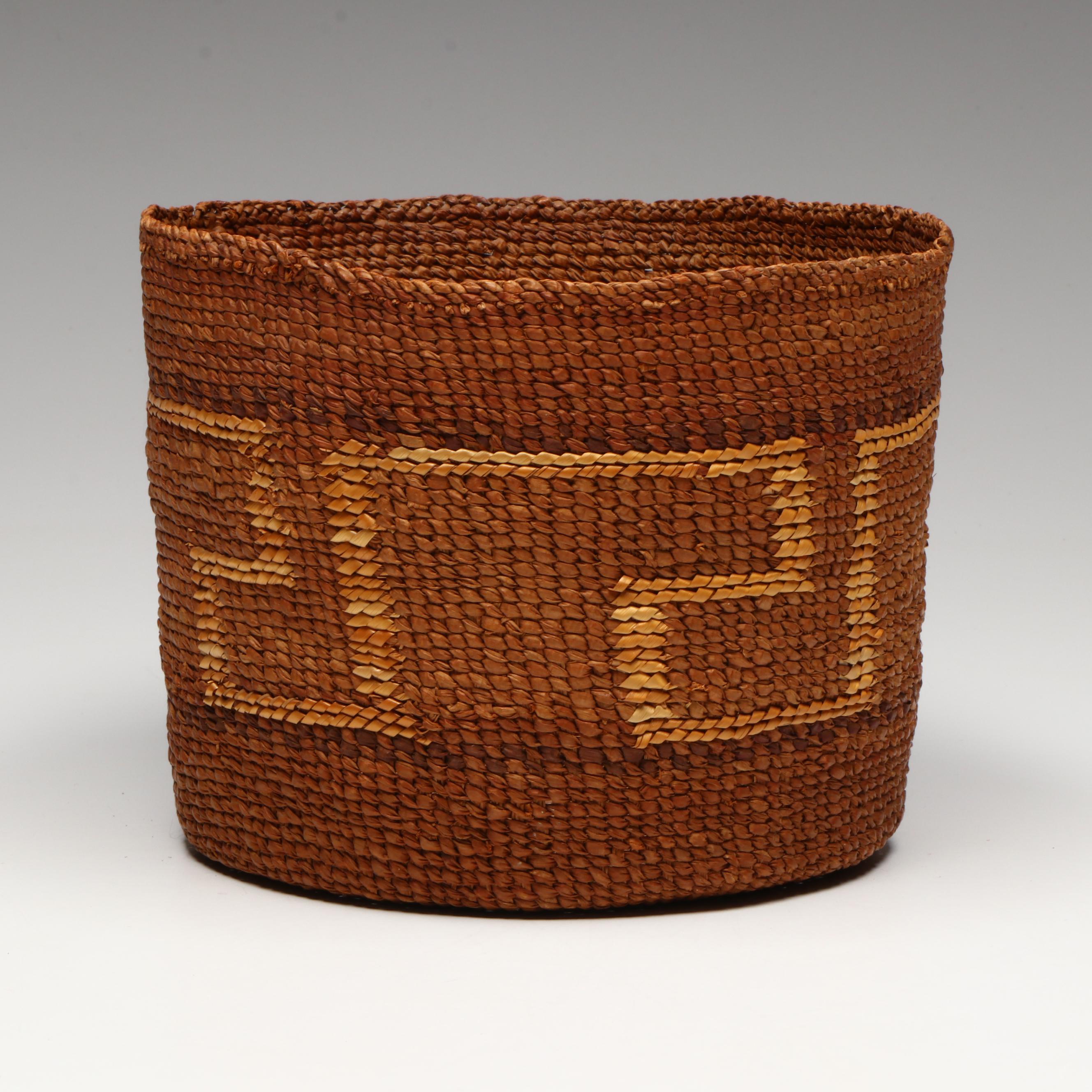 Indigenous Pacific Northwest Coast Twined Basket