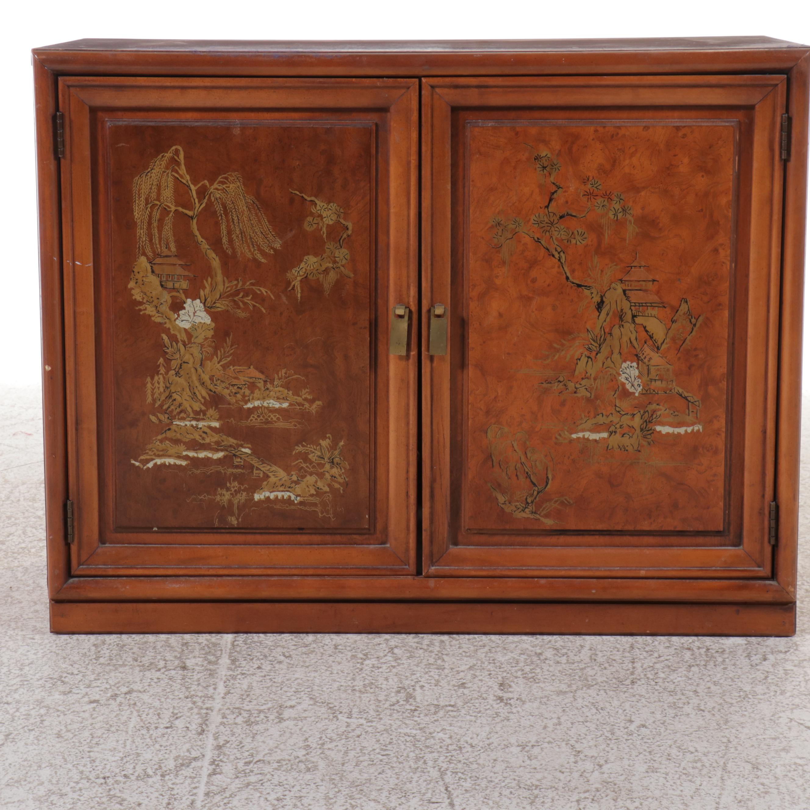 Henry Link Chinoiserie Walnut Buffet, Mid-20th Century