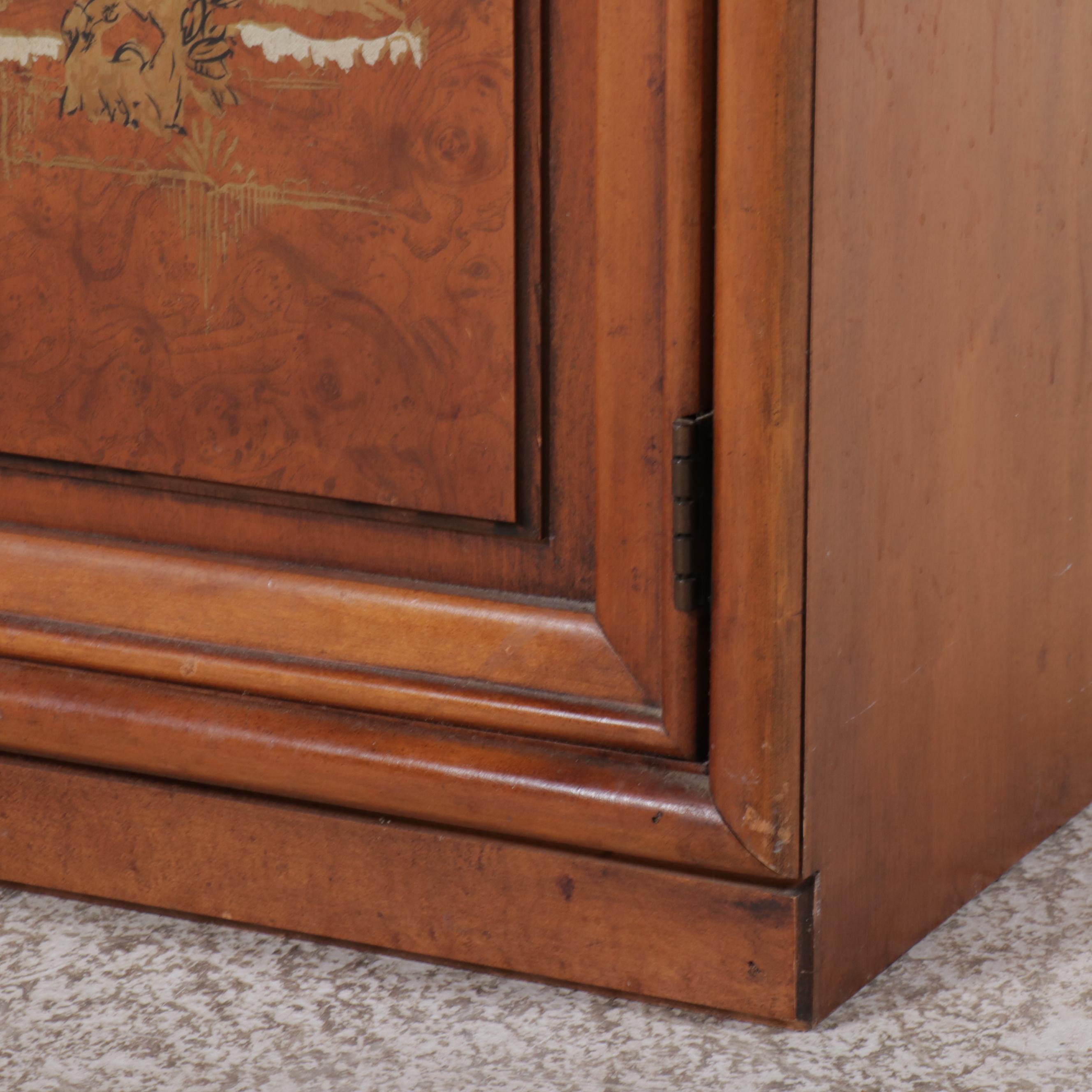 Henry Link Chinoiserie Walnut Buffet, Mid-20th Century