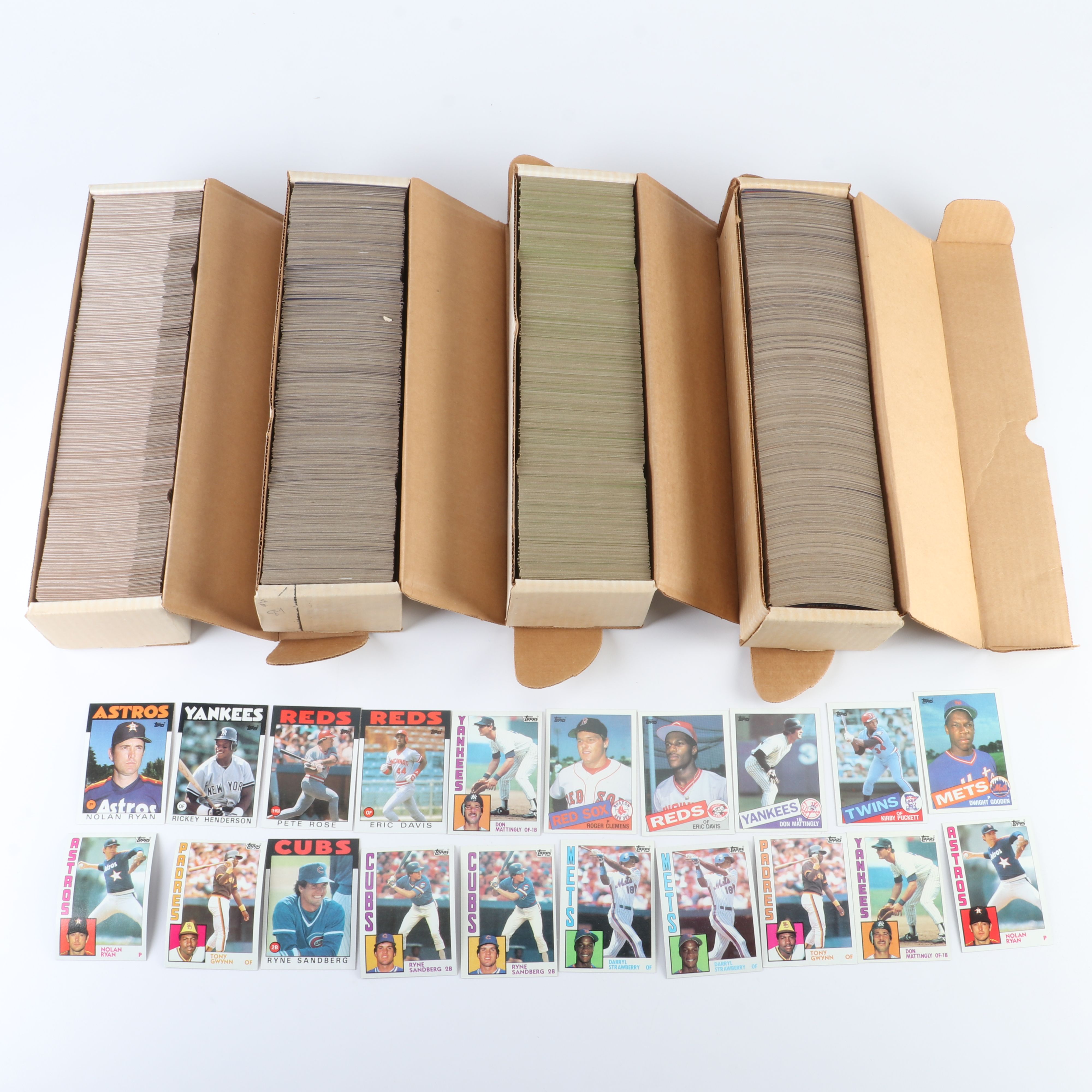 Topps Baseball Card Sets Featuring Clemens & Puckett Rookies, 1984-1986