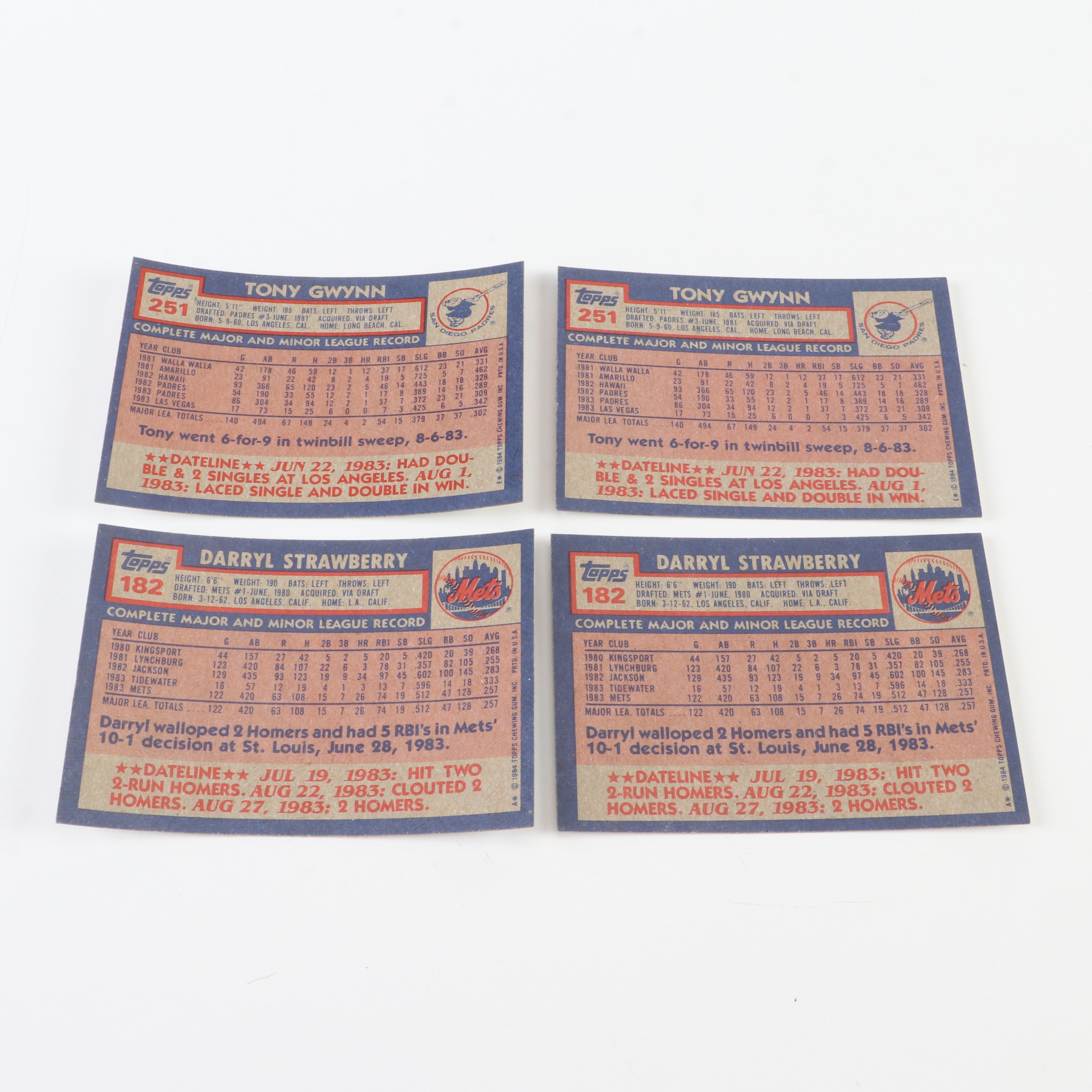 Topps Baseball Card Sets Featuring Clemens & Puckett Rookies, 1984-1986