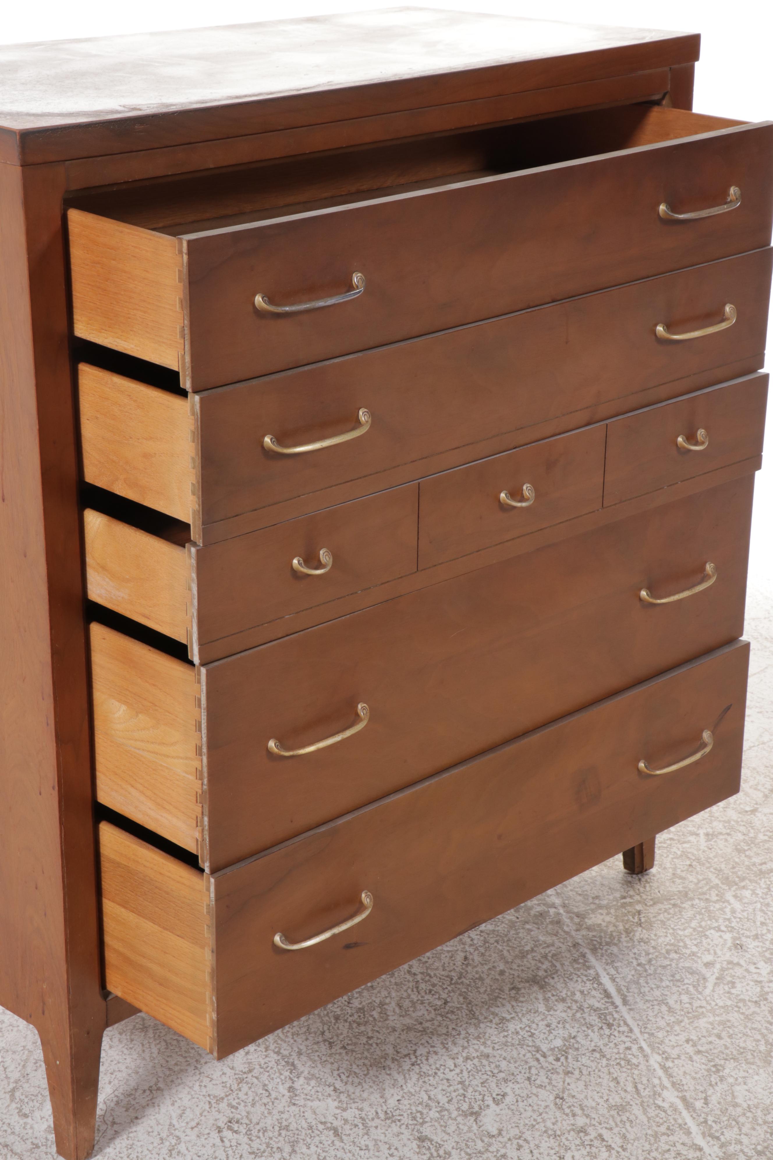 Broyhill Premier Division Mid Century Modern Walnut Chest of Drawers