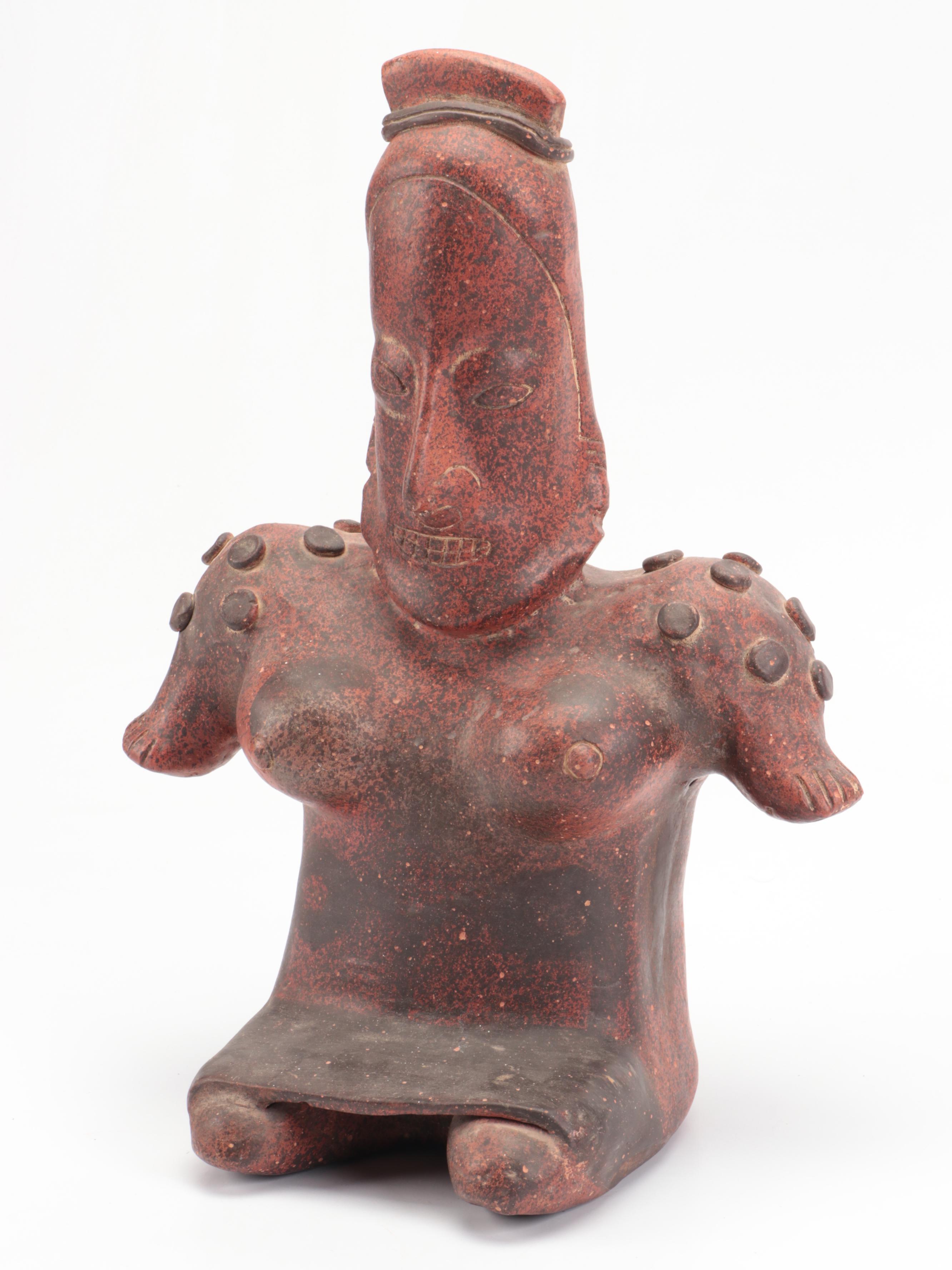 Pre-Columbian Jalisco Ameca-Etzaltan Pottery Seated Female Figure