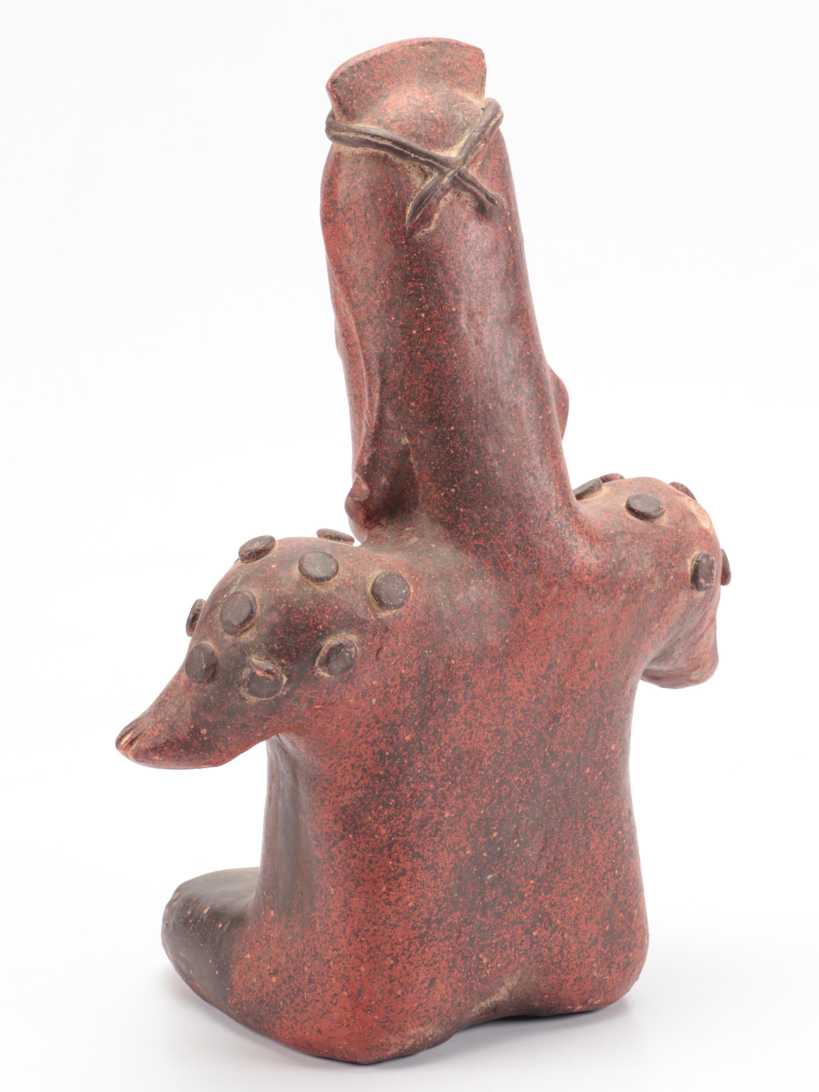 Pre-Columbian Jalisco Ameca-Etzaltan Pottery Seated Female Figure