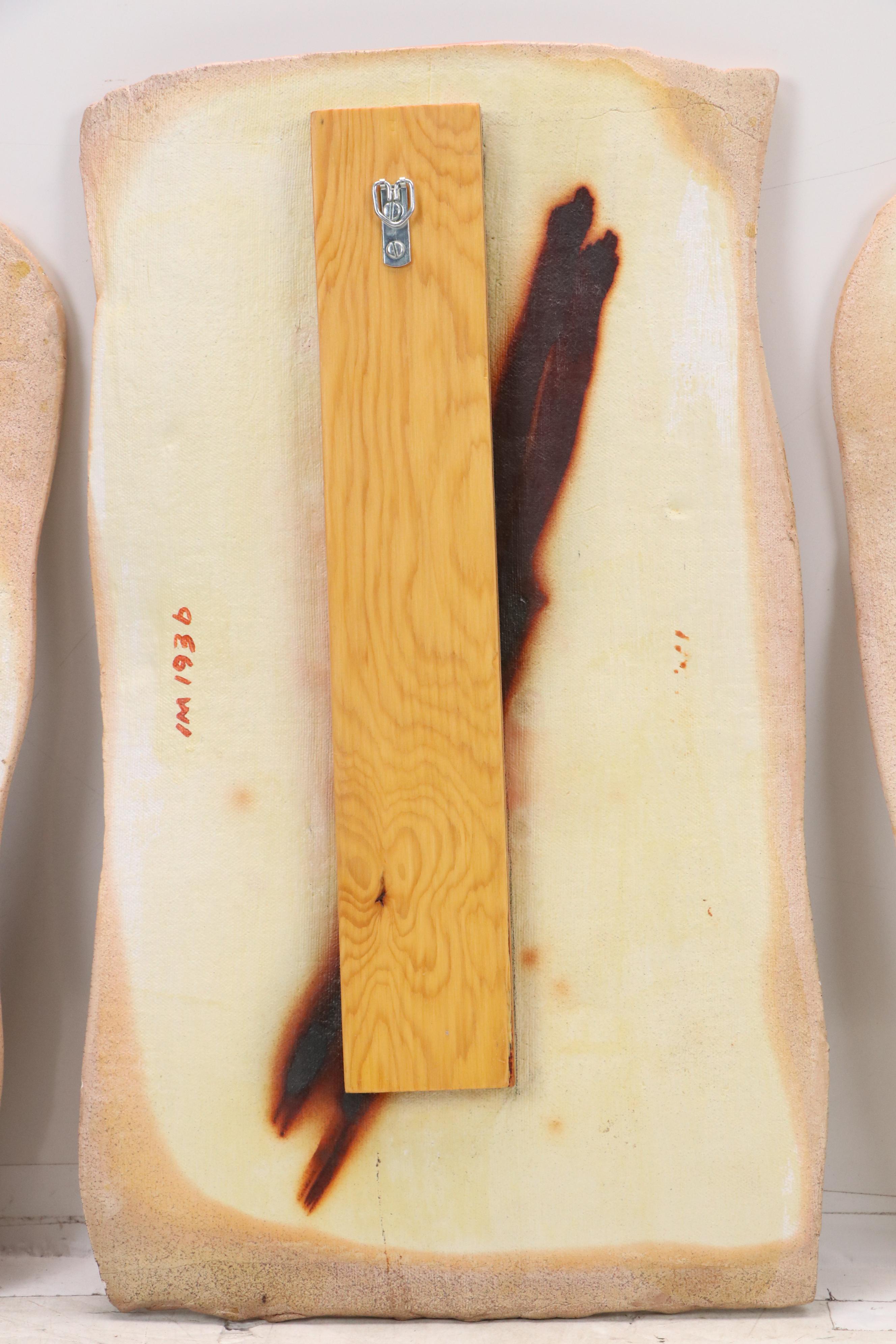 Walt Hyler Slab Pottery Raku Wall Art Trio, Circa 1980s