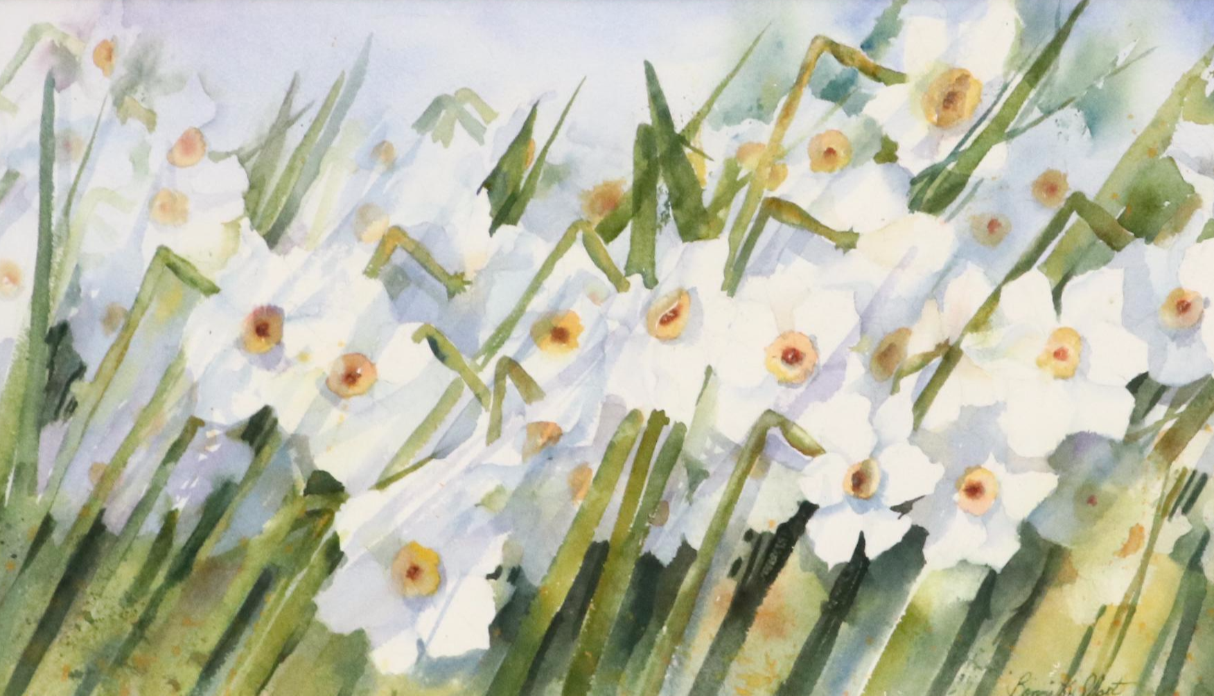 Bonnie K. Shock Watercolor Painting "Daffodils," Late 20th Century