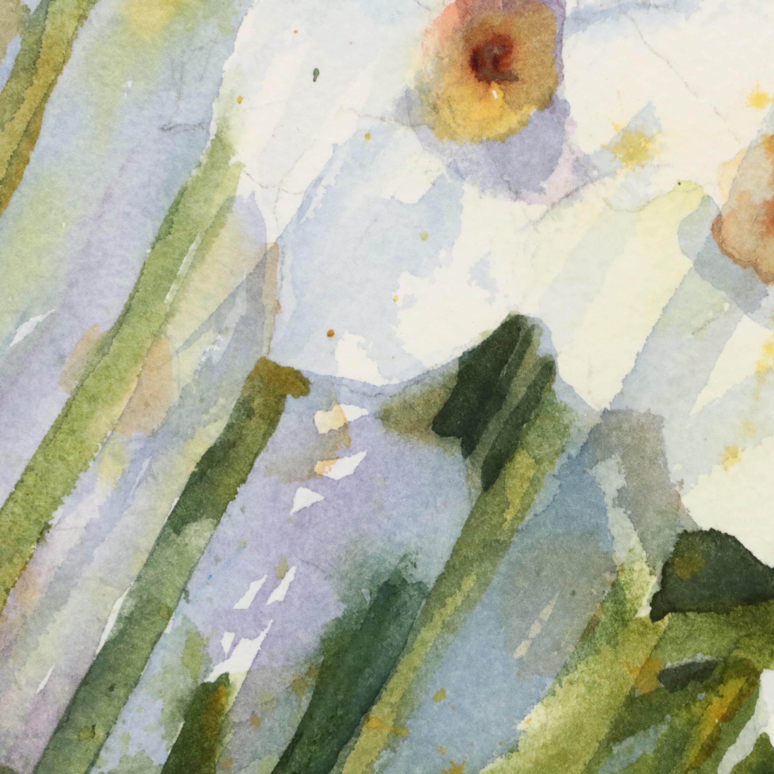 Bonnie K. Shock Watercolor Painting "Daffodils," Late 20th Century
