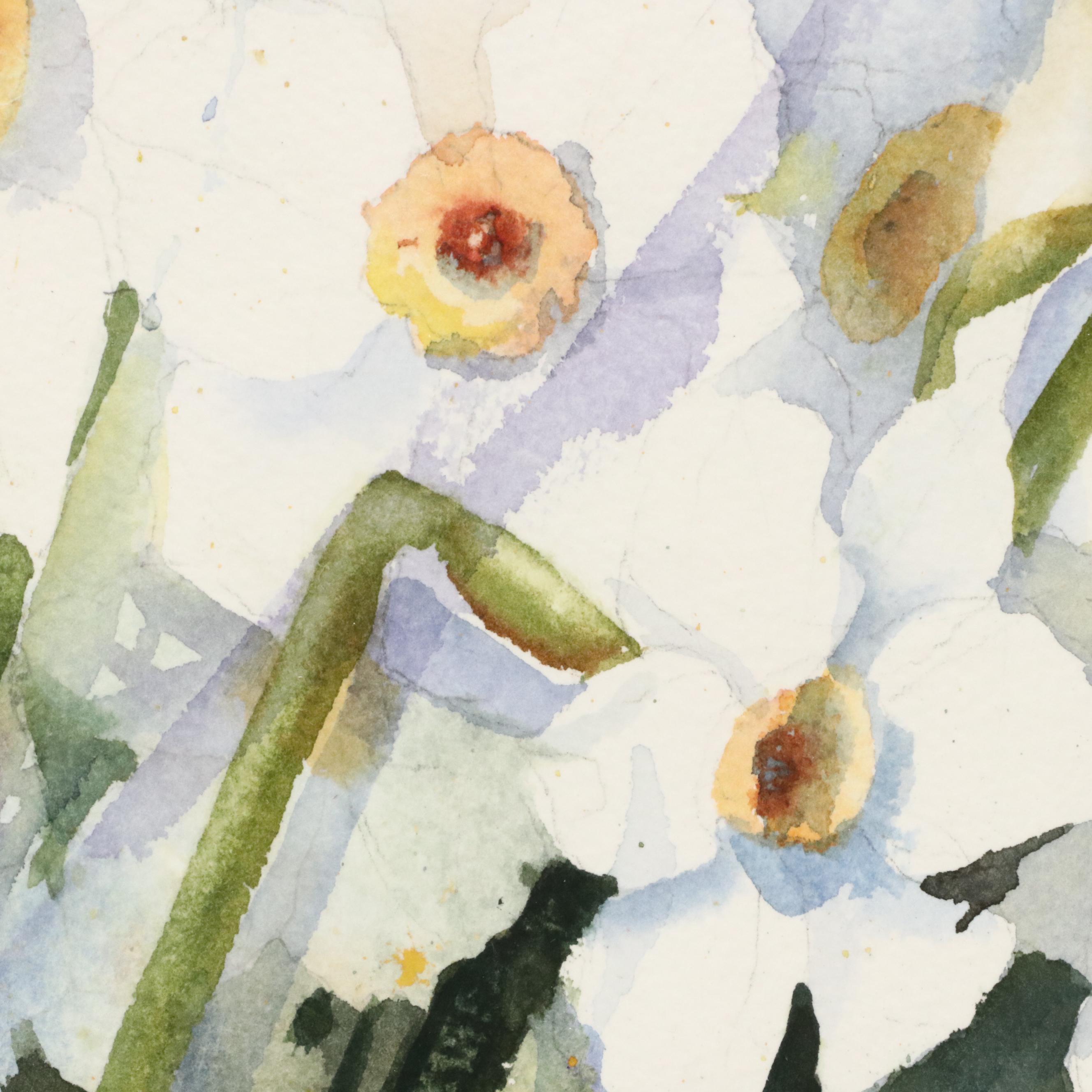 Bonnie K. Shock Watercolor Painting "Daffodils," Late 20th Century