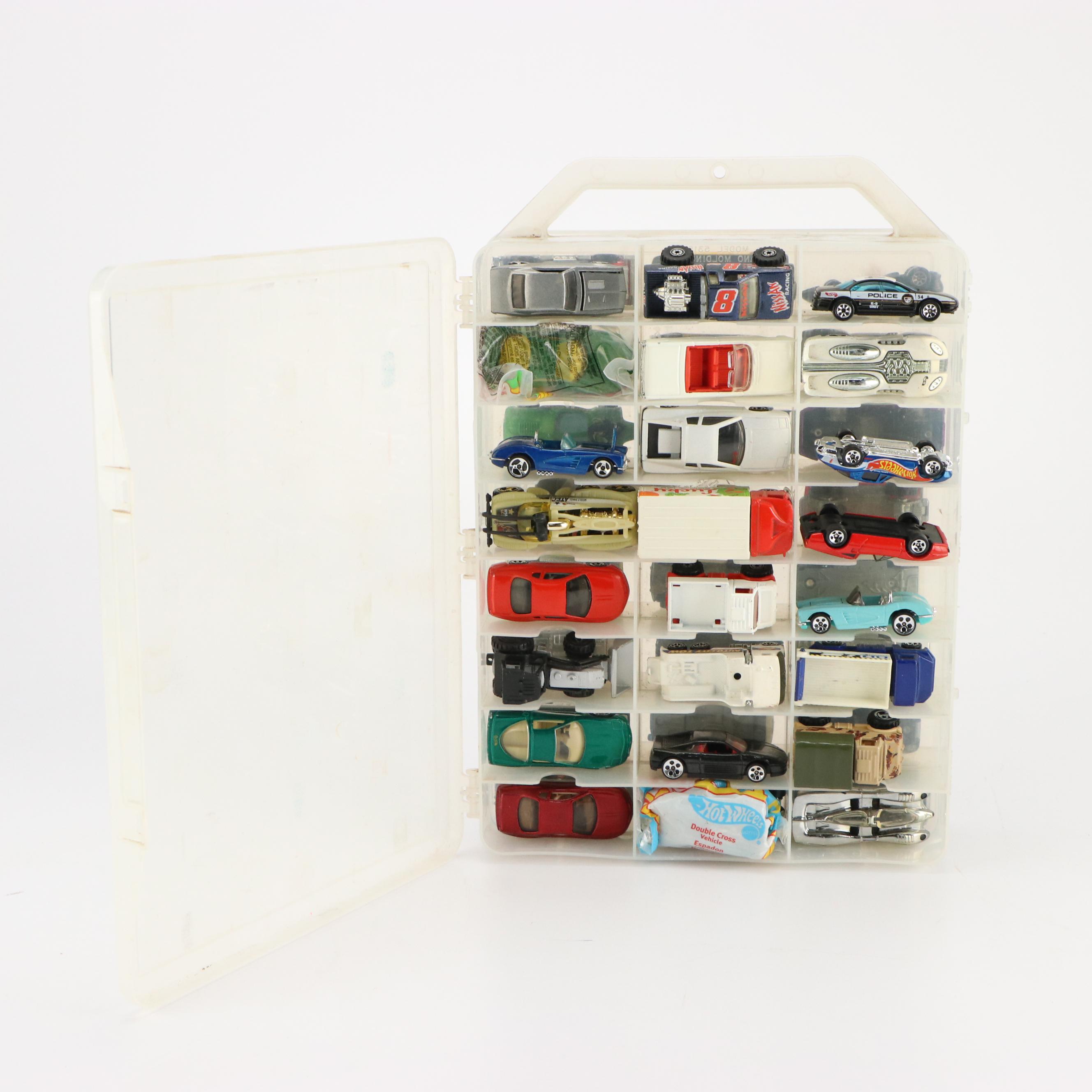 Hot Wheels "Tail Dragger," "58 Corvette," and More Toy Cars in Carrying Case