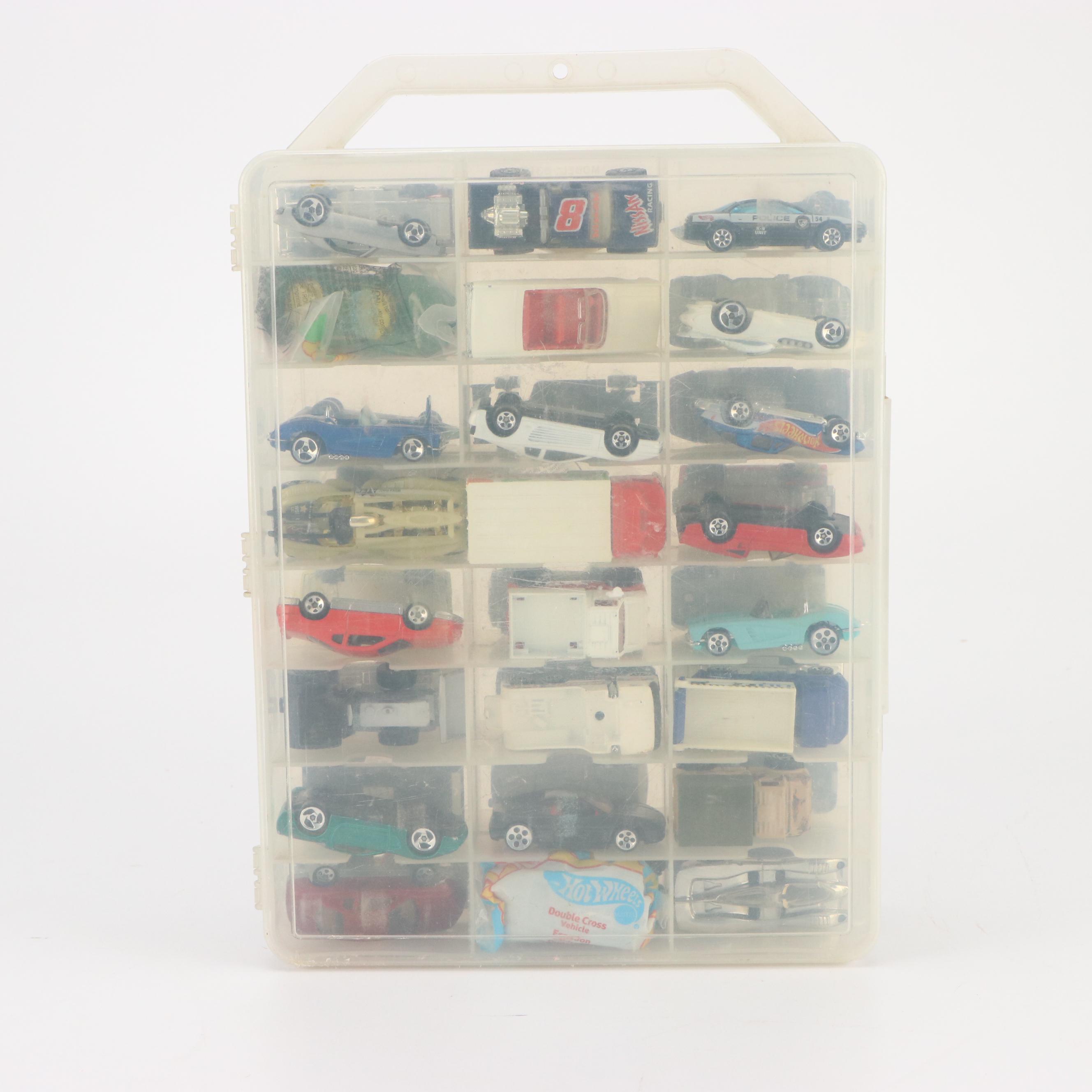 Hot Wheels "Tail Dragger," "58 Corvette," and More Toy Cars in Carrying Case