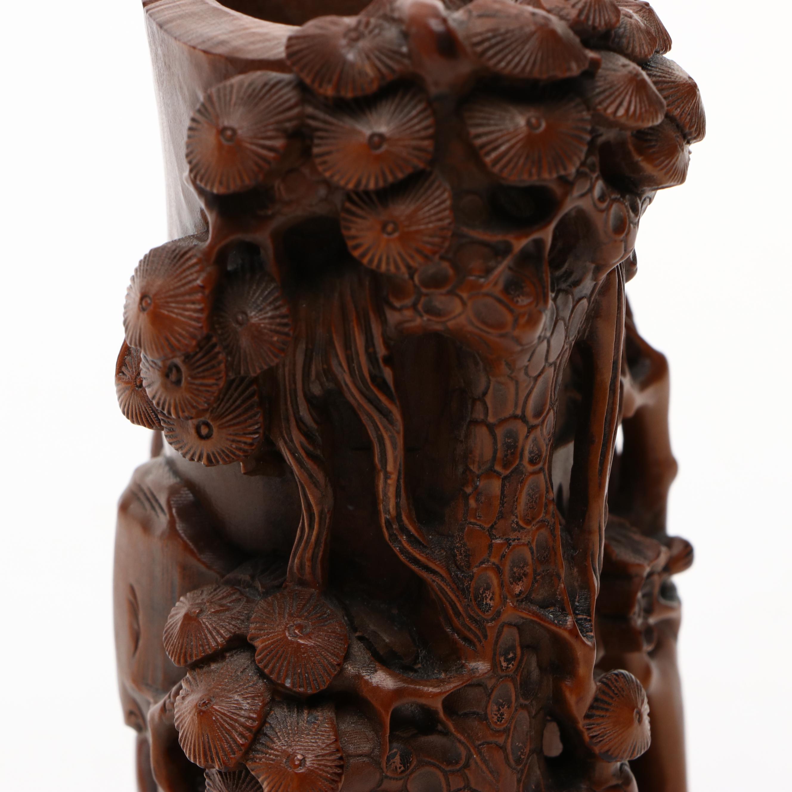 Chinese Style Bamboo Forest Scene Brush Pot