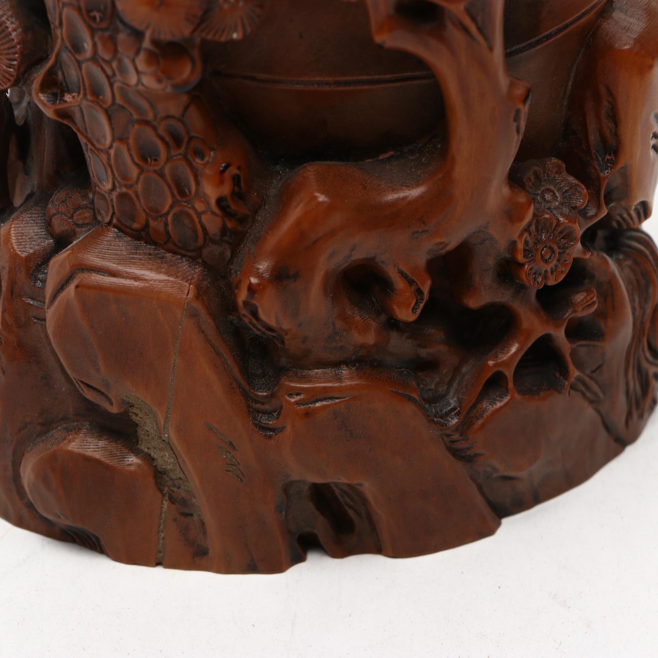 Chinese Style Bamboo Forest Scene Brush Pot