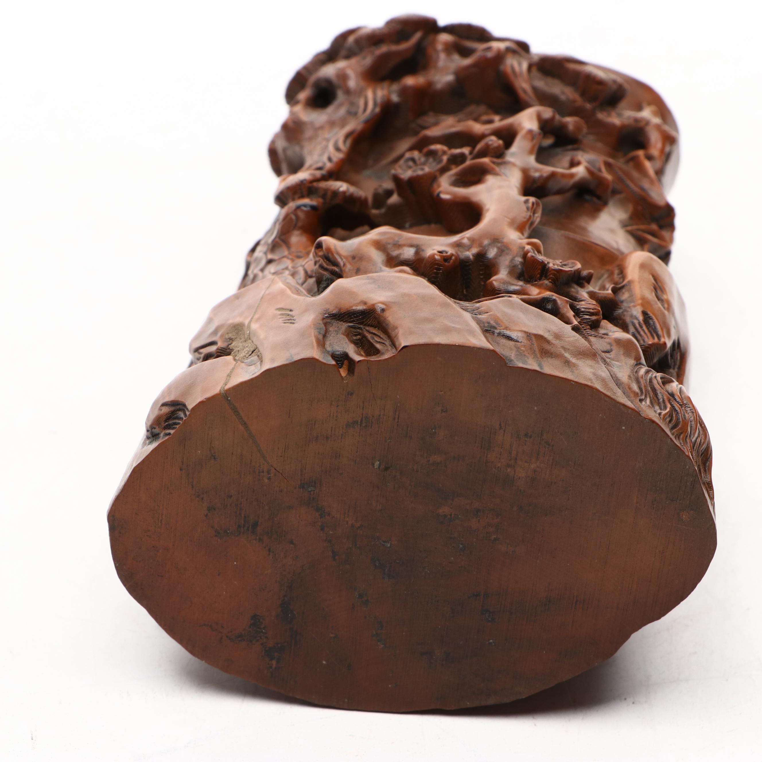 Chinese Style Bamboo Forest Scene Brush Pot