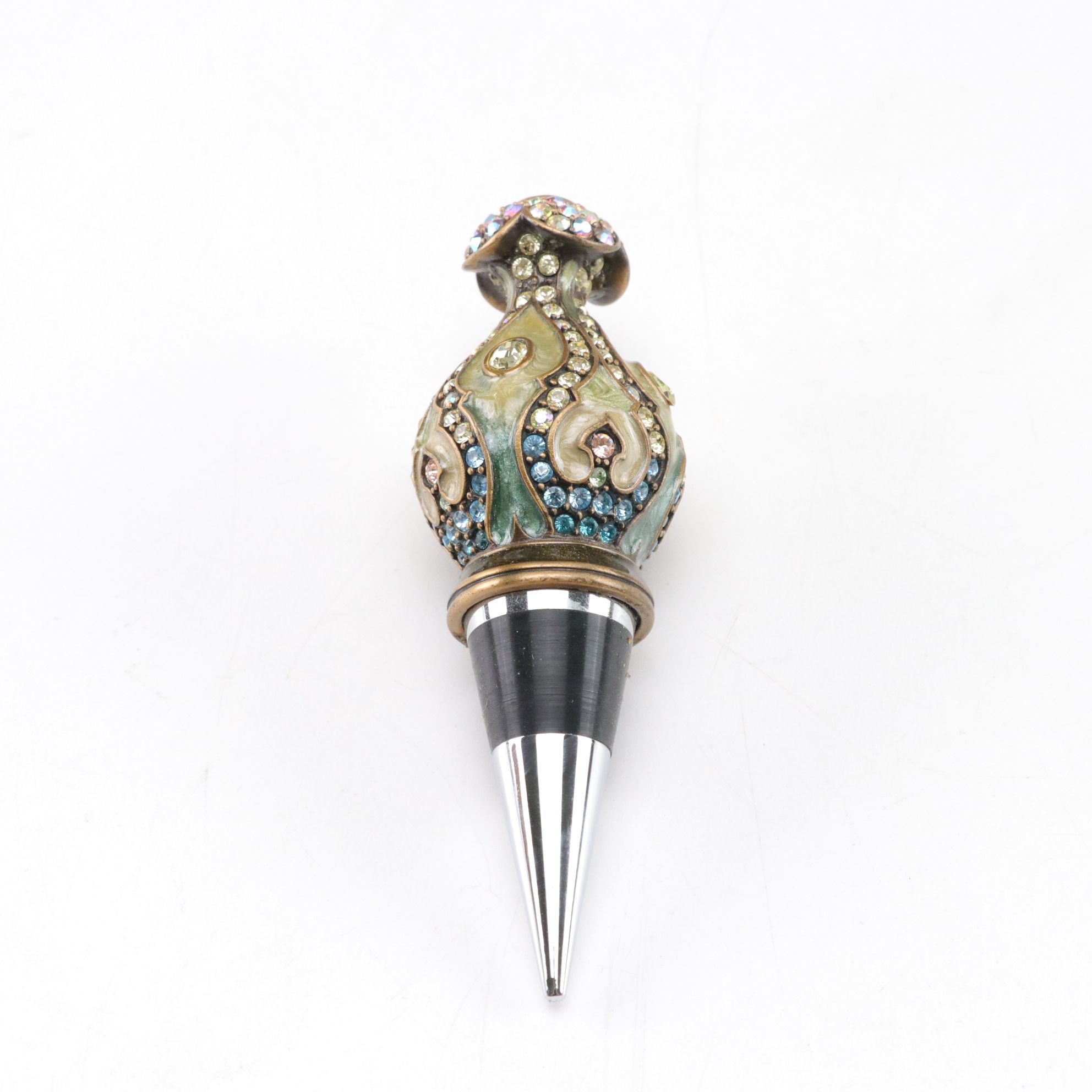 Six Rosenthal "Papyrus" Champagne Coupes with Jay Strongwater Stopper