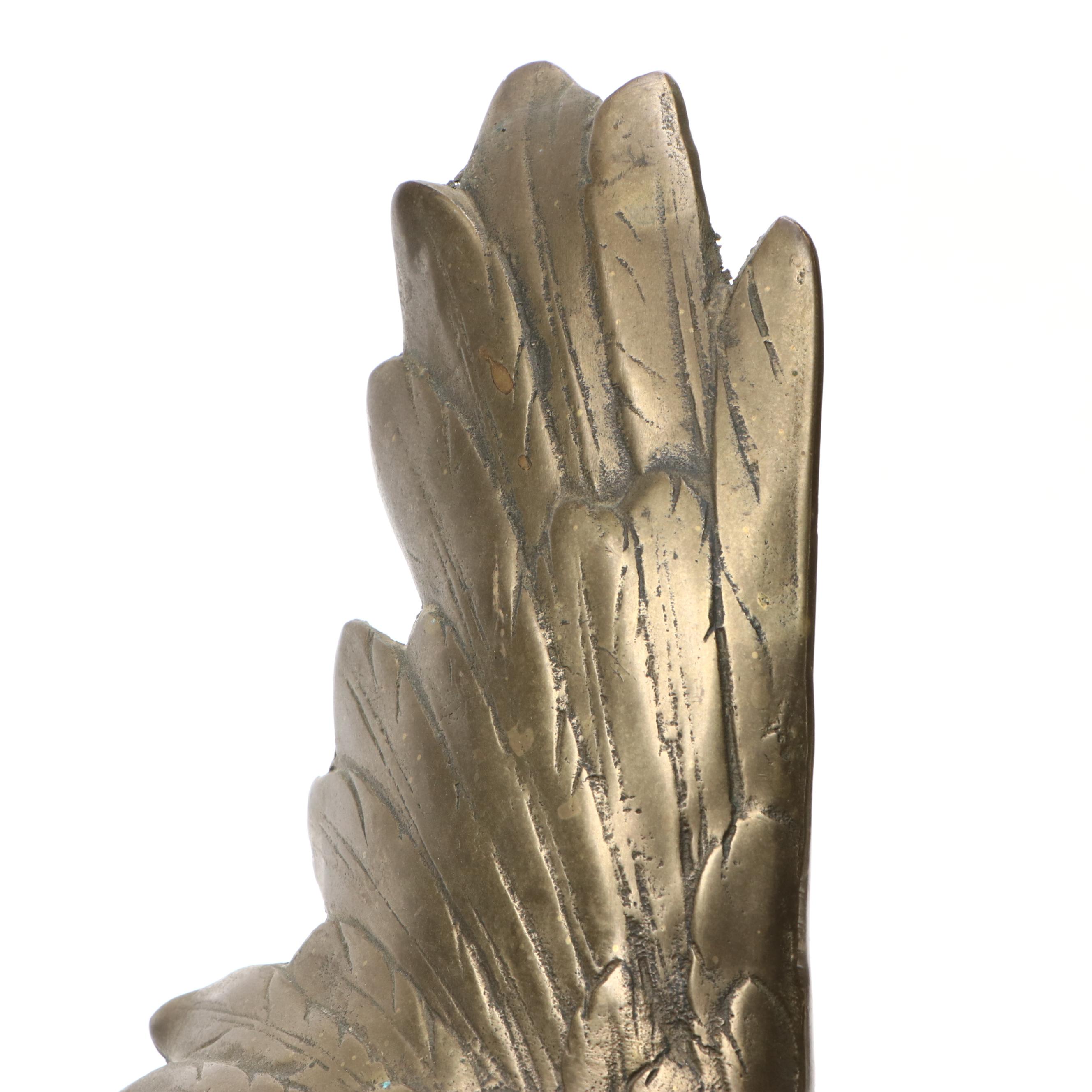 Brass Finished Eagle Sculpture, Mid-20th Century