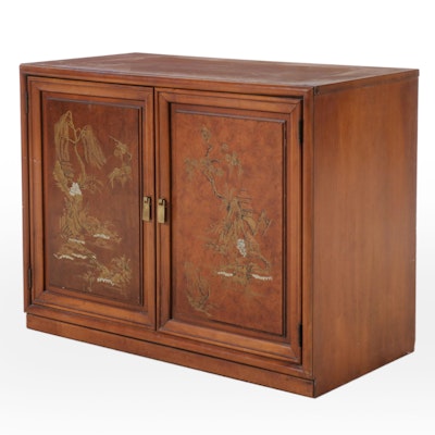 Henry Link Chinoiserie Walnut Buffet, Mid-20th Century Henry Link Chinoiserie Walnut Buffet, Mid-20th Century