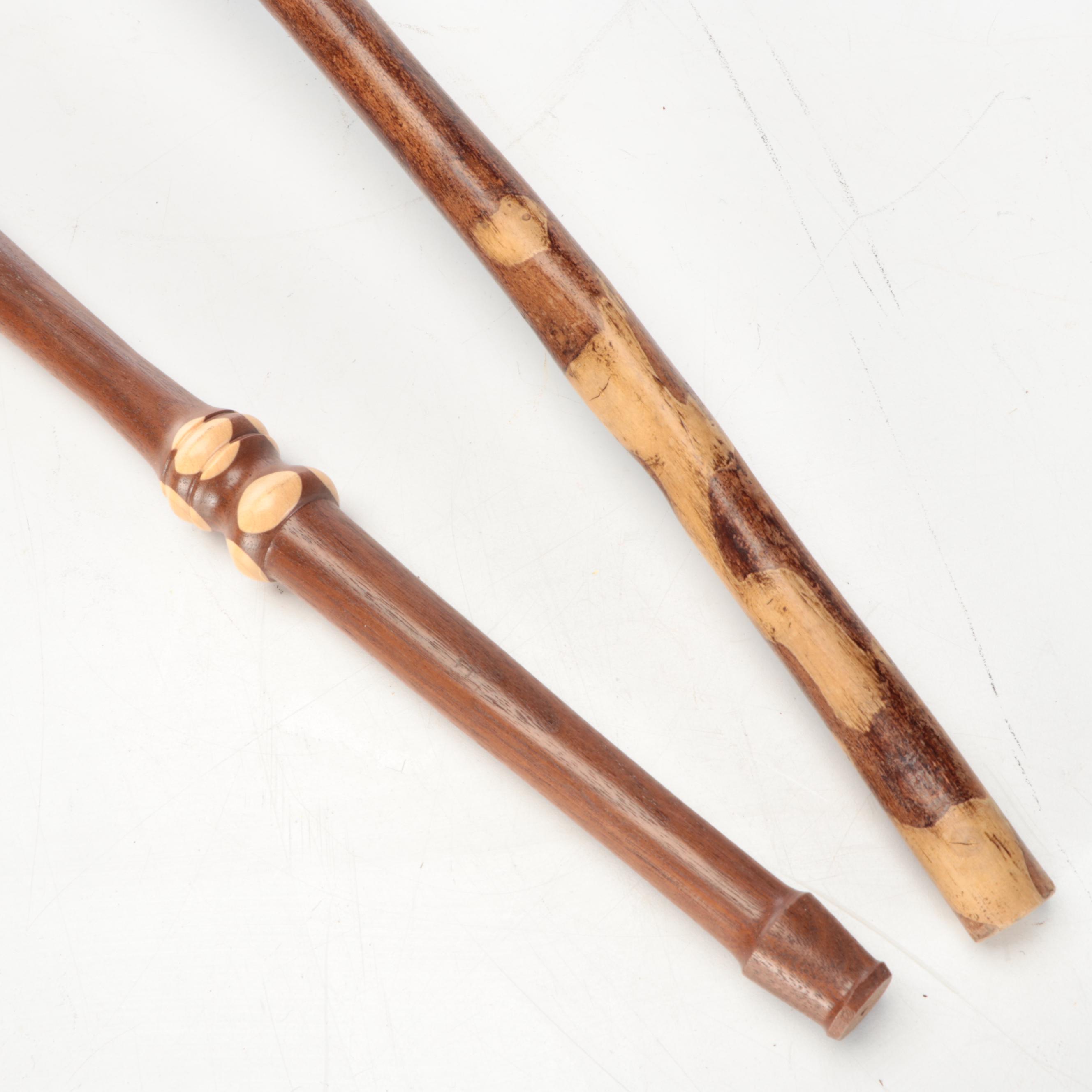 Hand-Carved Wooden Walking Sticks
