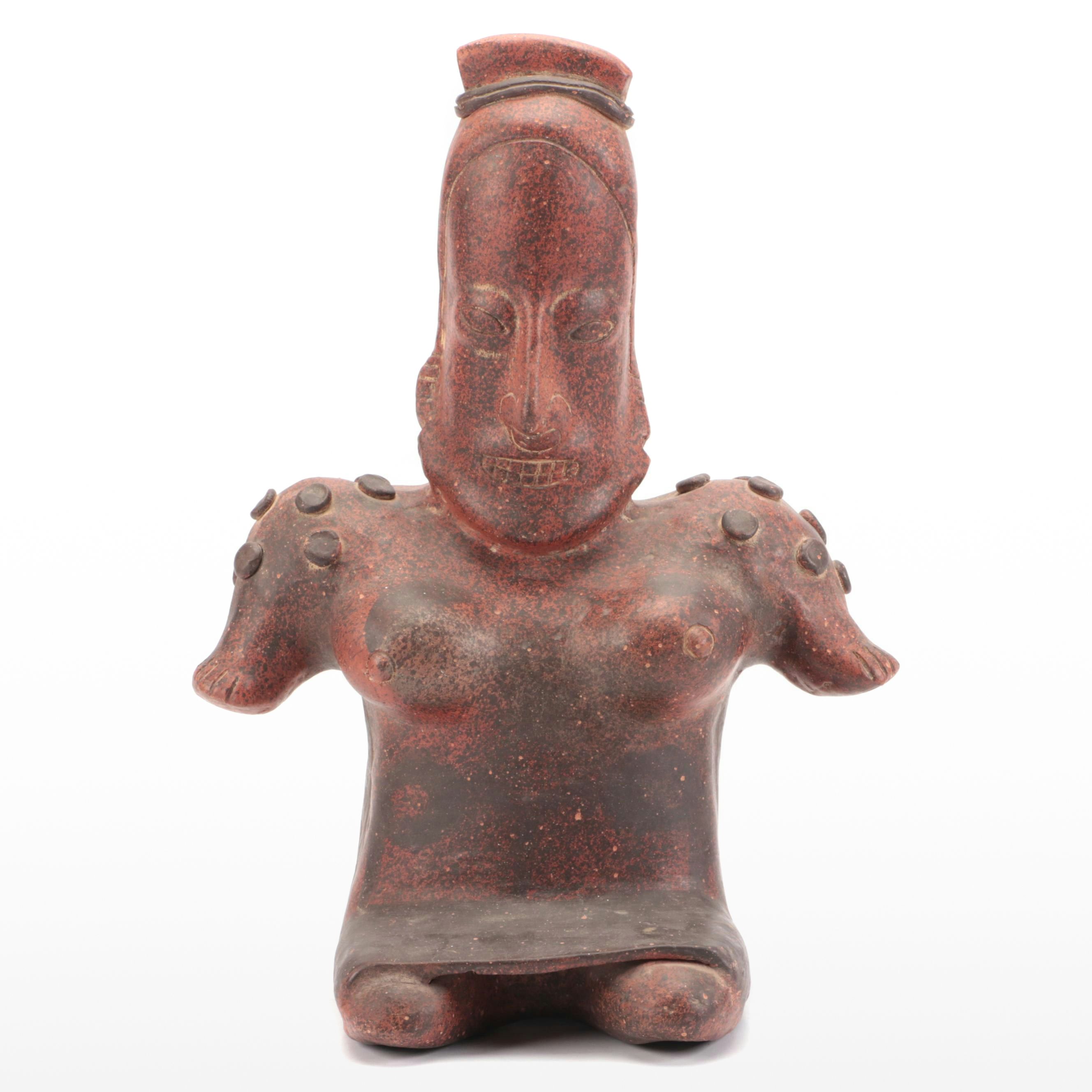Pre-Columbian Jalisco Ameca-Etzaltan Pottery Seated Female Figure