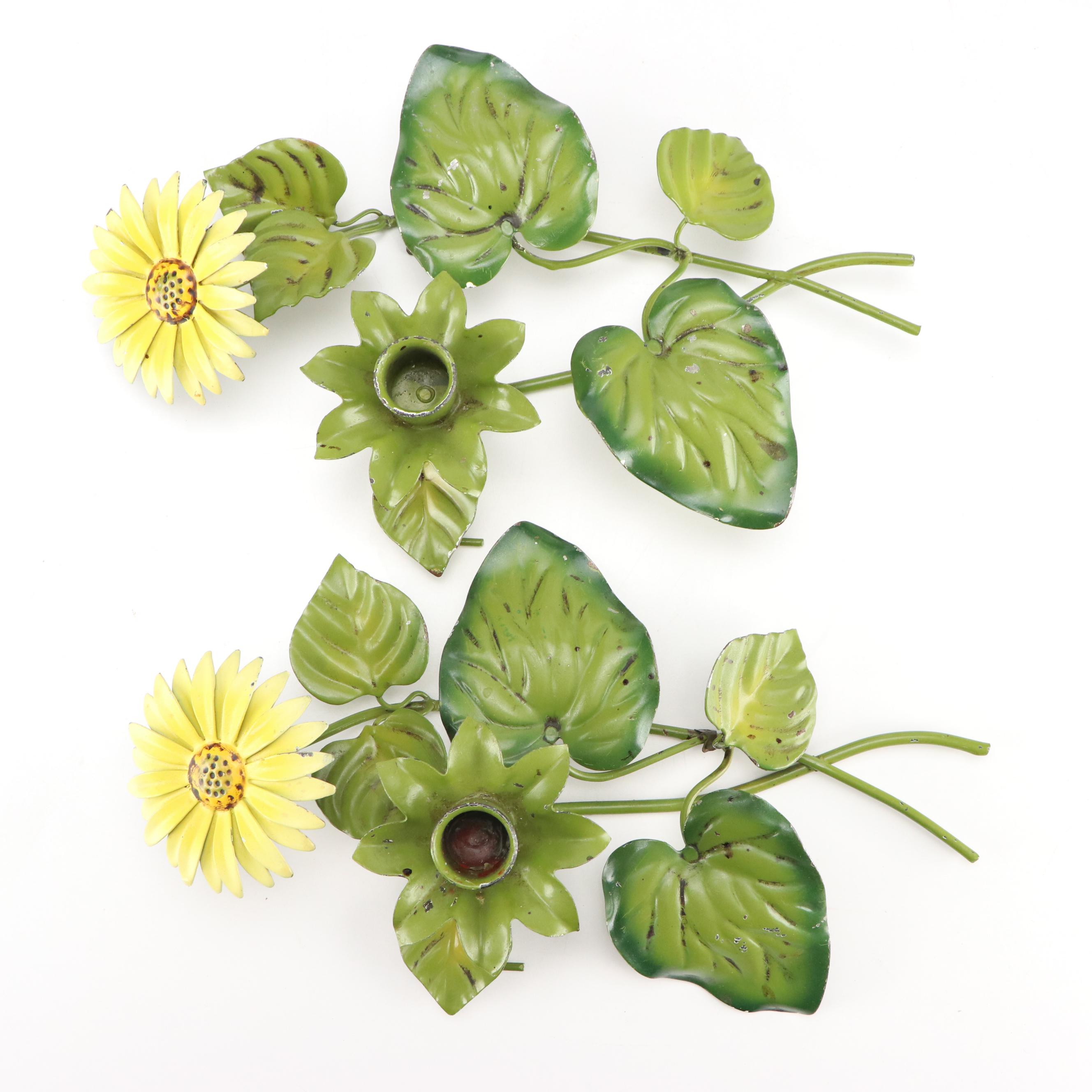 Lady Godiva on Horse Ceramic Vase, Italian Toleware Candlesticks, with Party Cow