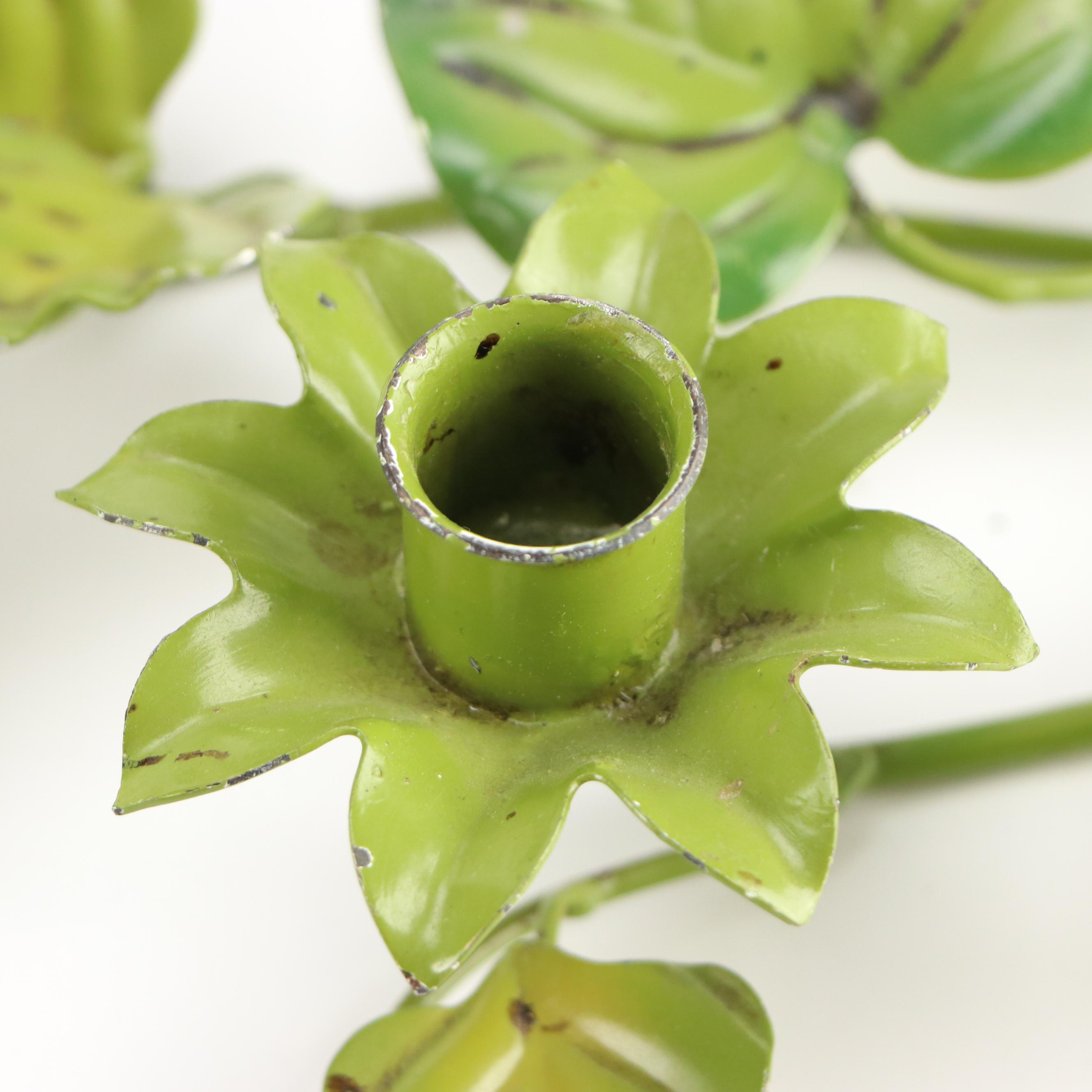 Lady Godiva on Horse Ceramic Vase, Italian Toleware Candlesticks, with Party Cow