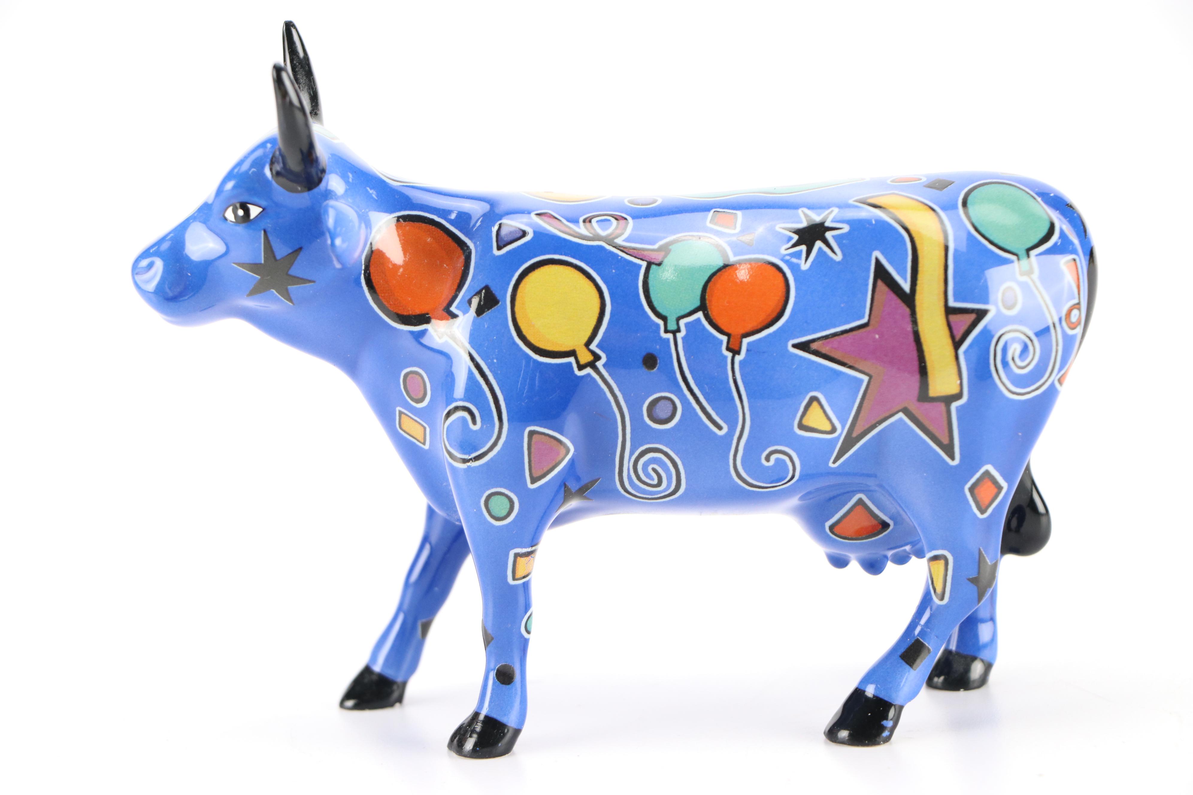 Lady Godiva on Horse Ceramic Vase, Italian Toleware Candlesticks, with Party Cow