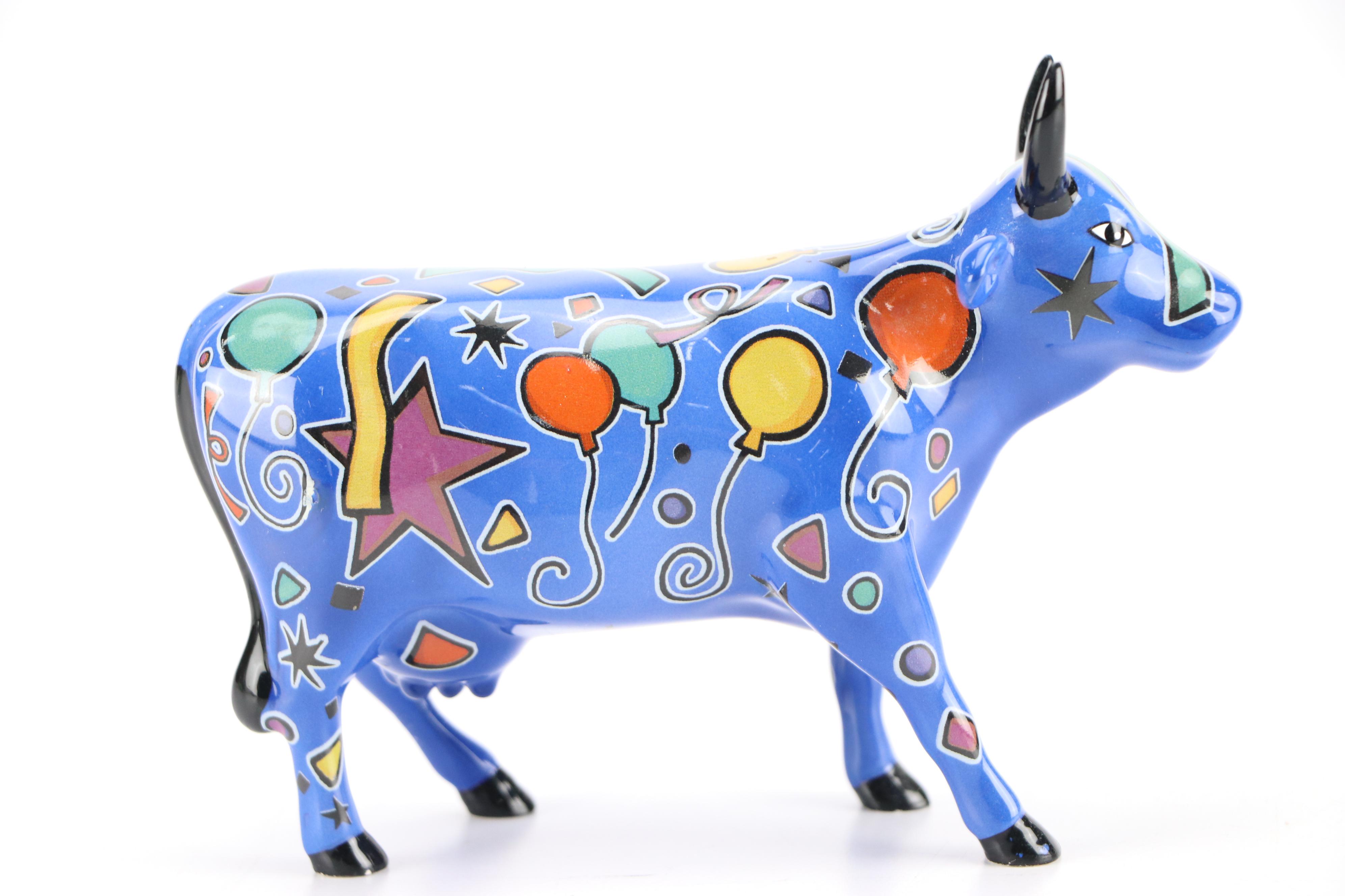 Lady Godiva on Horse Ceramic Vase, Italian Toleware Candlesticks, with Party Cow