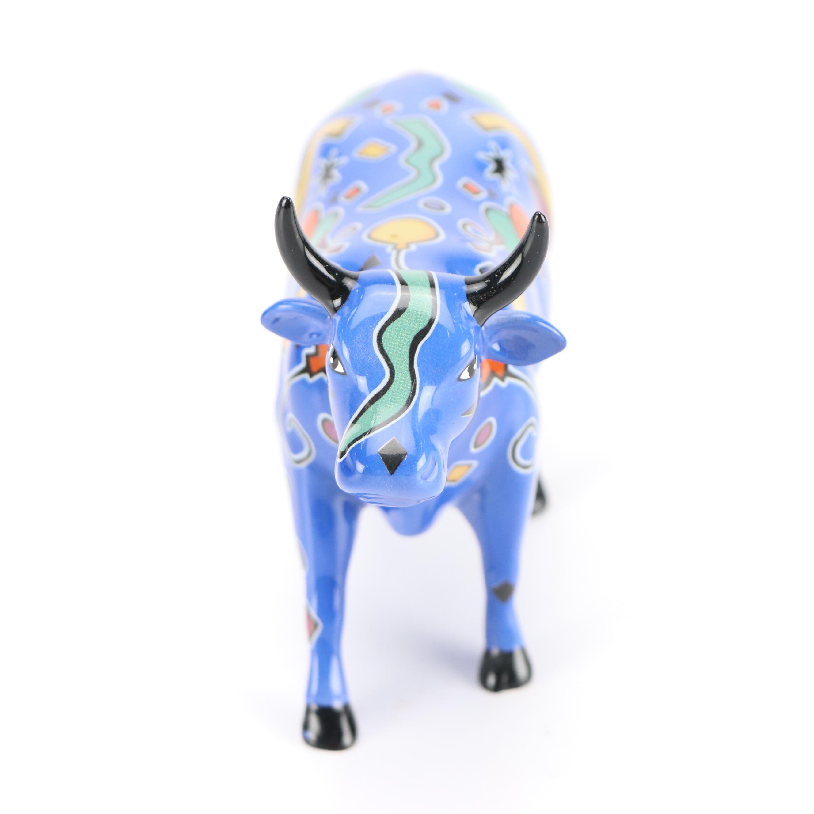 Lady Godiva on Horse Ceramic Vase, Italian Toleware Candlesticks, with Party Cow