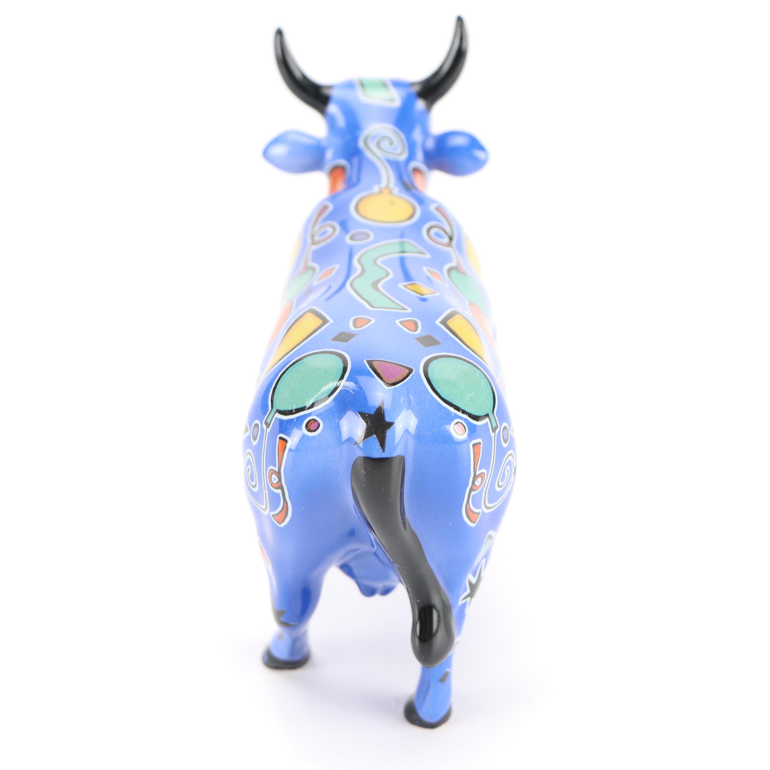 Lady Godiva on Horse Ceramic Vase, Italian Toleware Candlesticks, with Party Cow