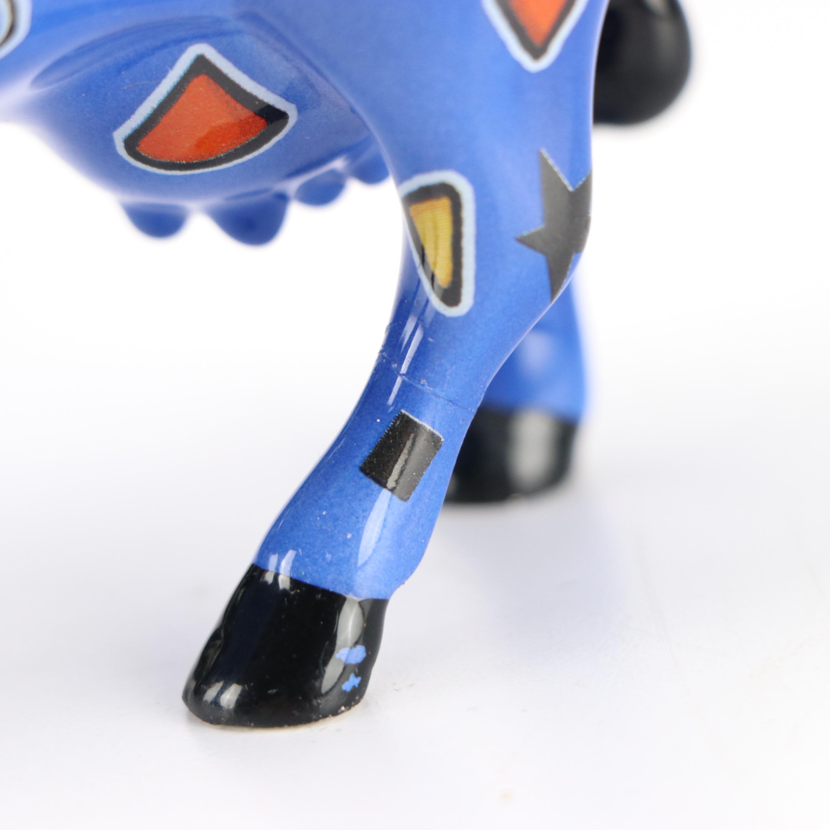 Lady Godiva on Horse Ceramic Vase, Italian Toleware Candlesticks, with Party Cow