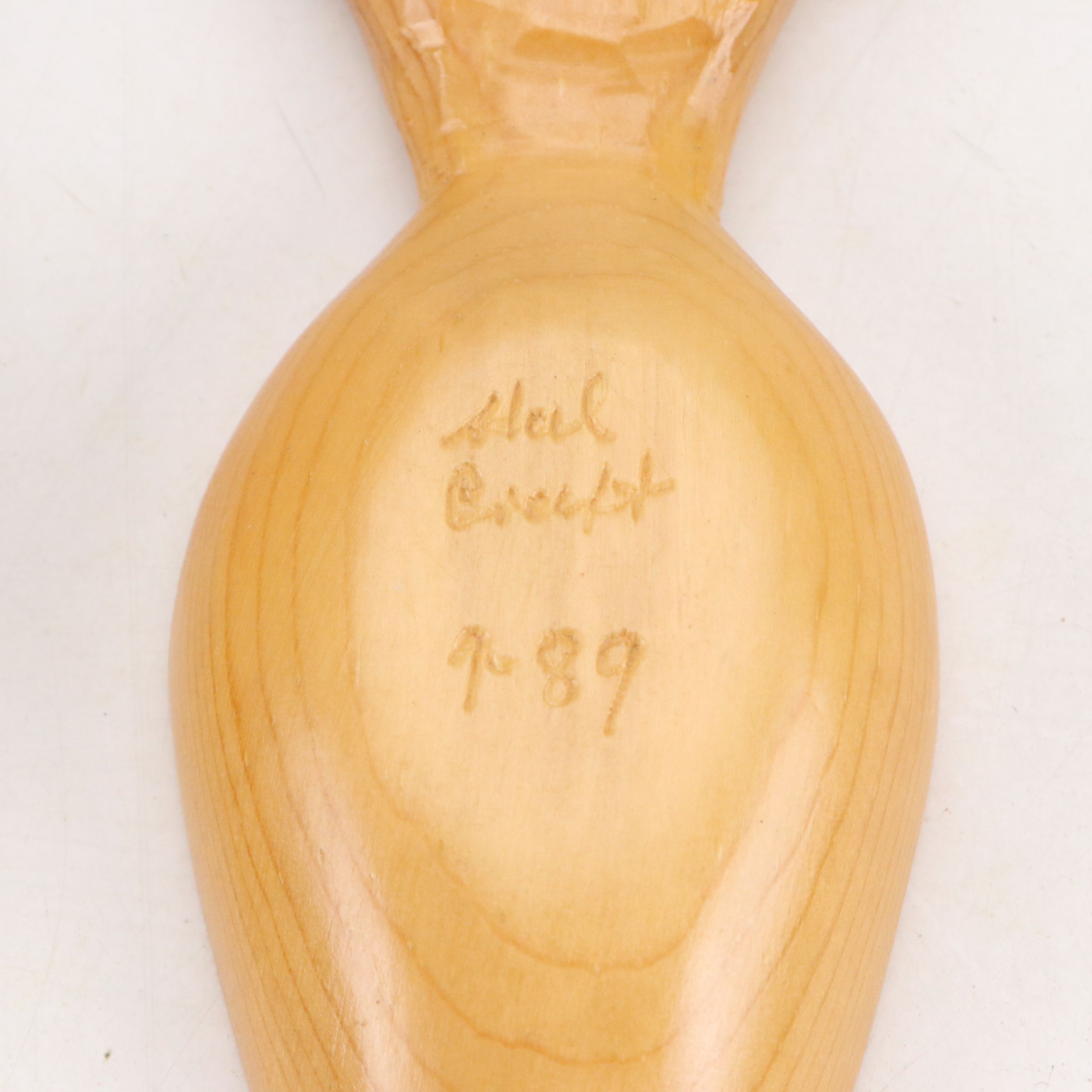 Continental Folk Art Horse Shepherd's Cup with Hand-Carved Wooden Spoons, 1980s