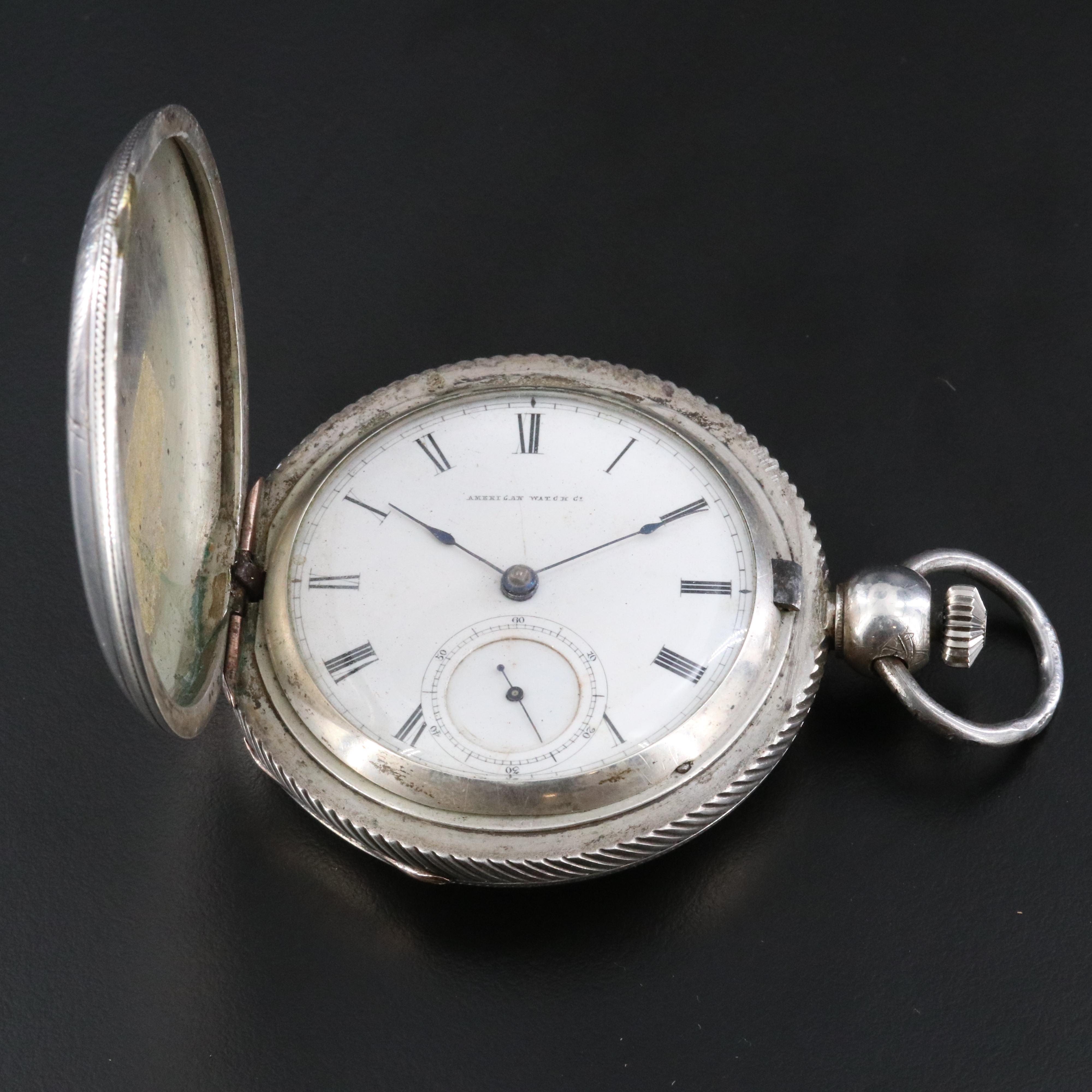 Waltham American Watch Co. 850 Silver Key Wind and Set Pocket Watch