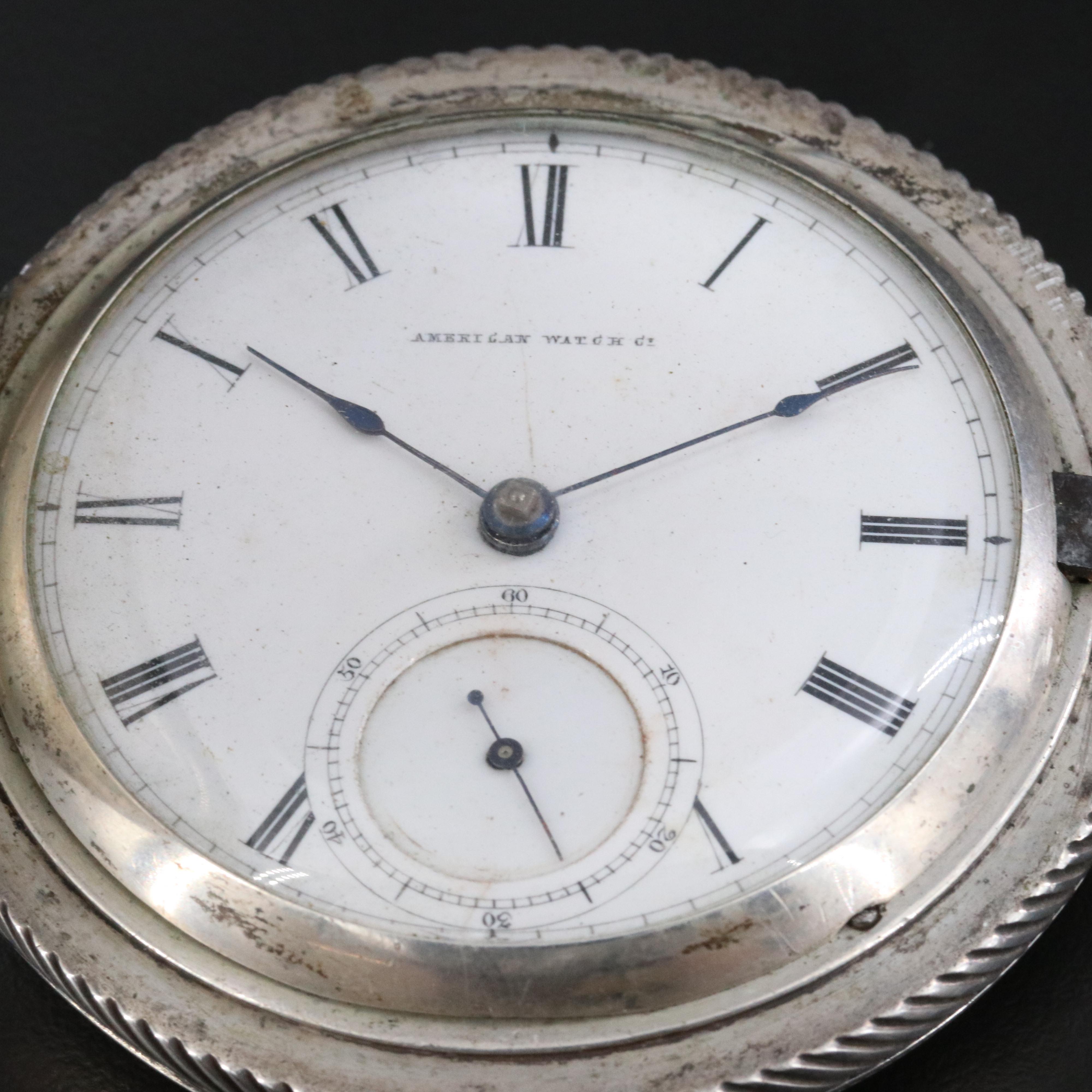 Waltham American Watch Co. 850 Silver Key Wind and Set Pocket Watch